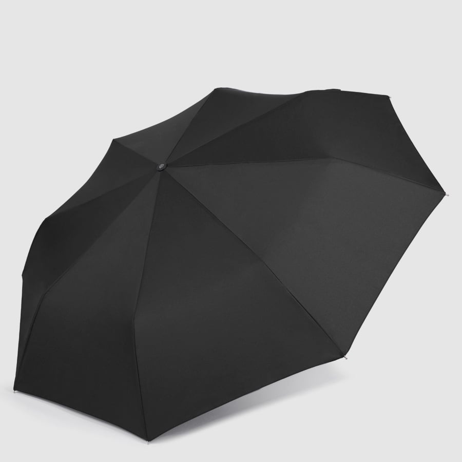 Folding windproof umbrella made from recycled fabric PIQUADRO
