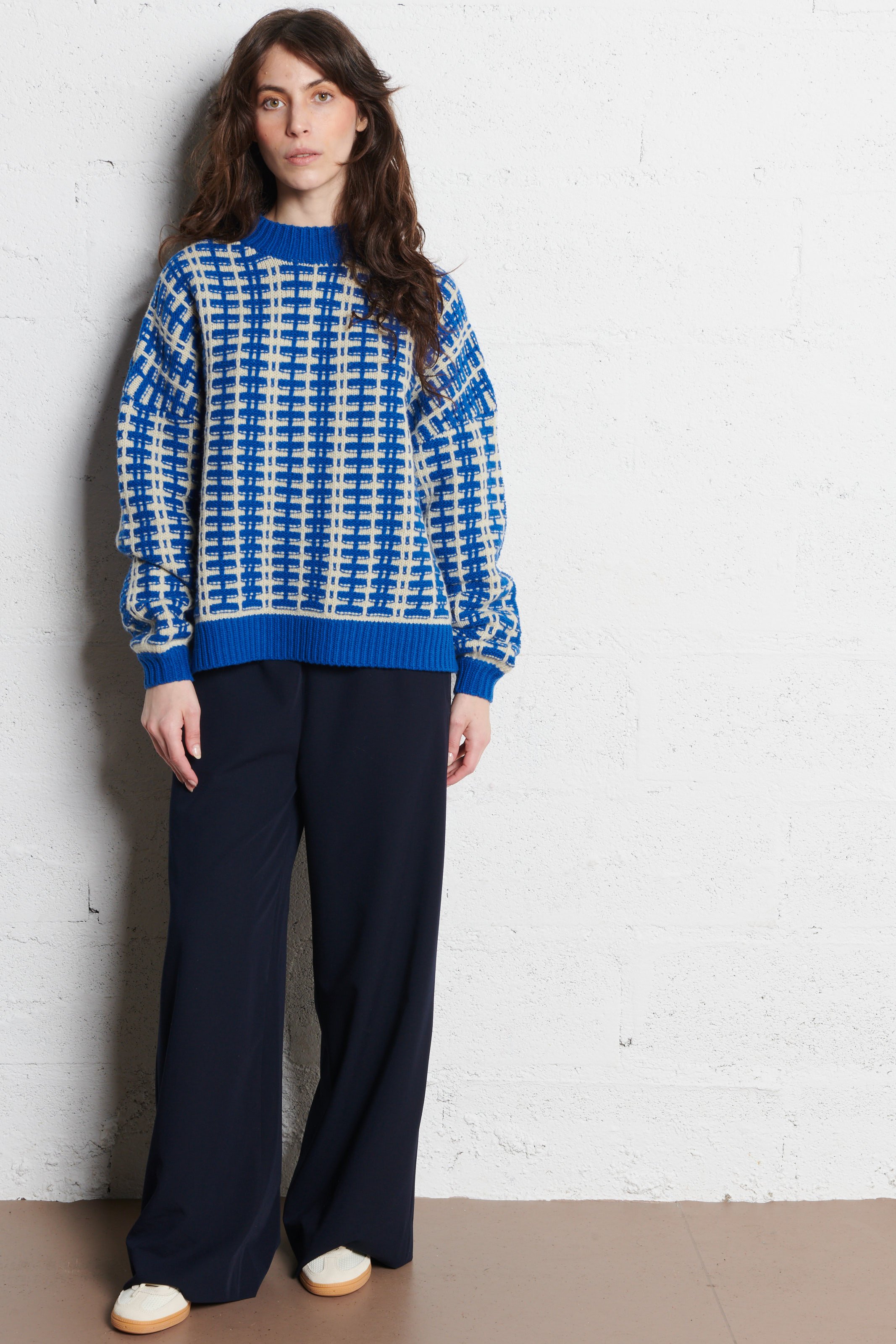 Wijde elastische broek uni RUE DE TOKYO Blauw