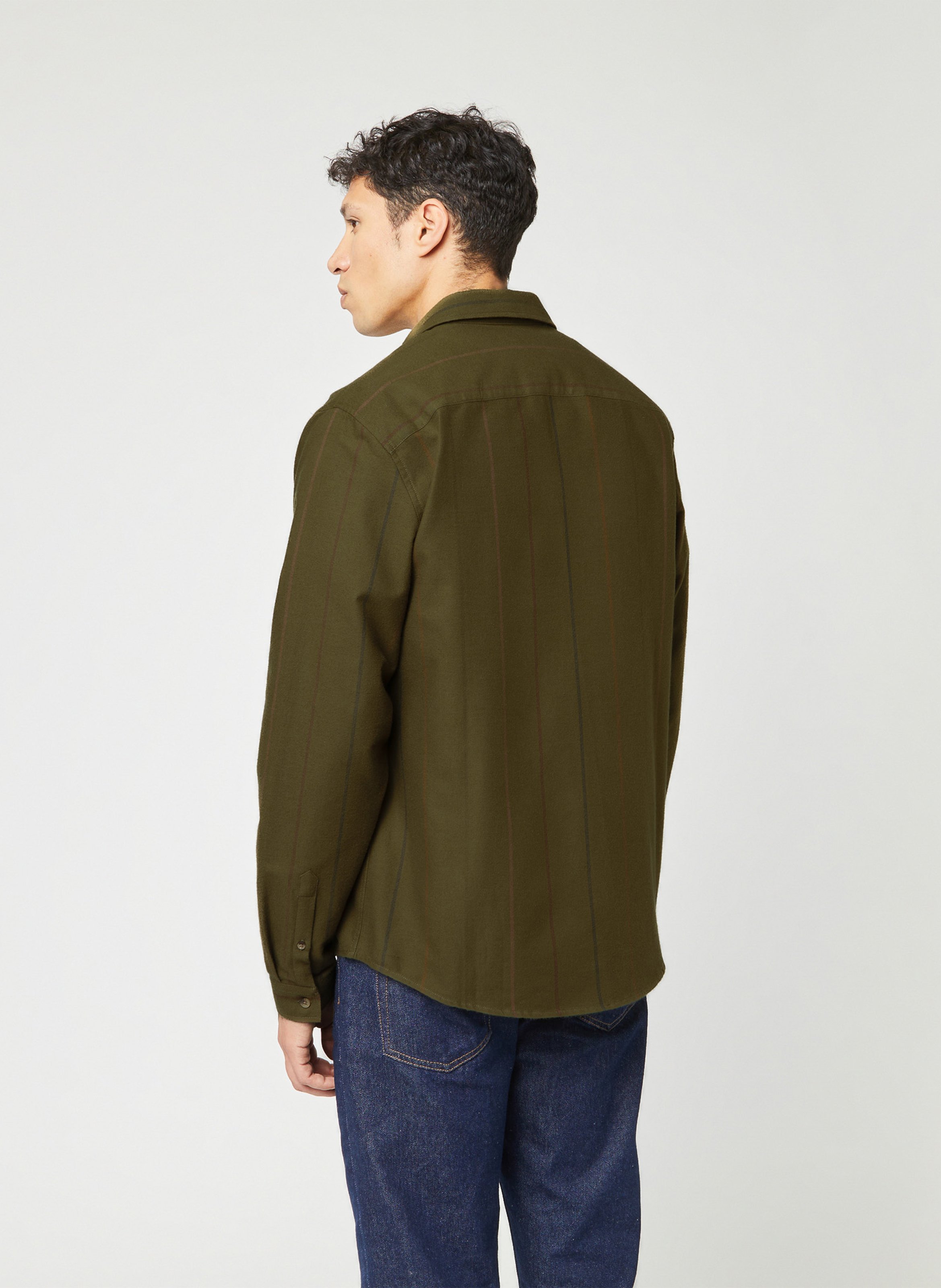 Chemise droite en coton FAGUO Kaki
