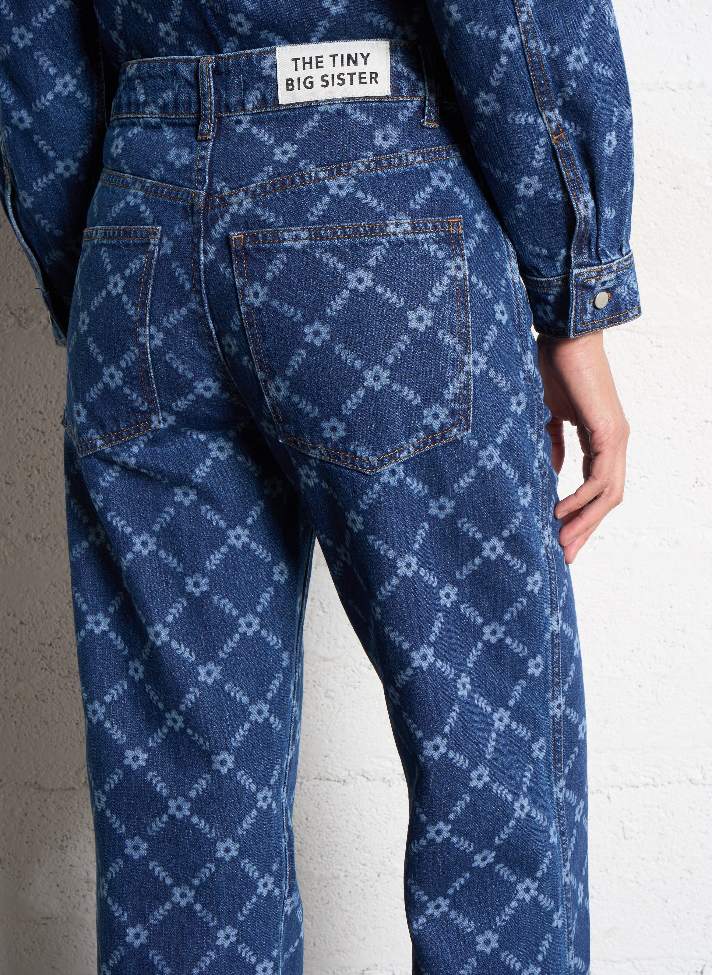 Jean droit en coton THE TINY BIG SISTER Bleu