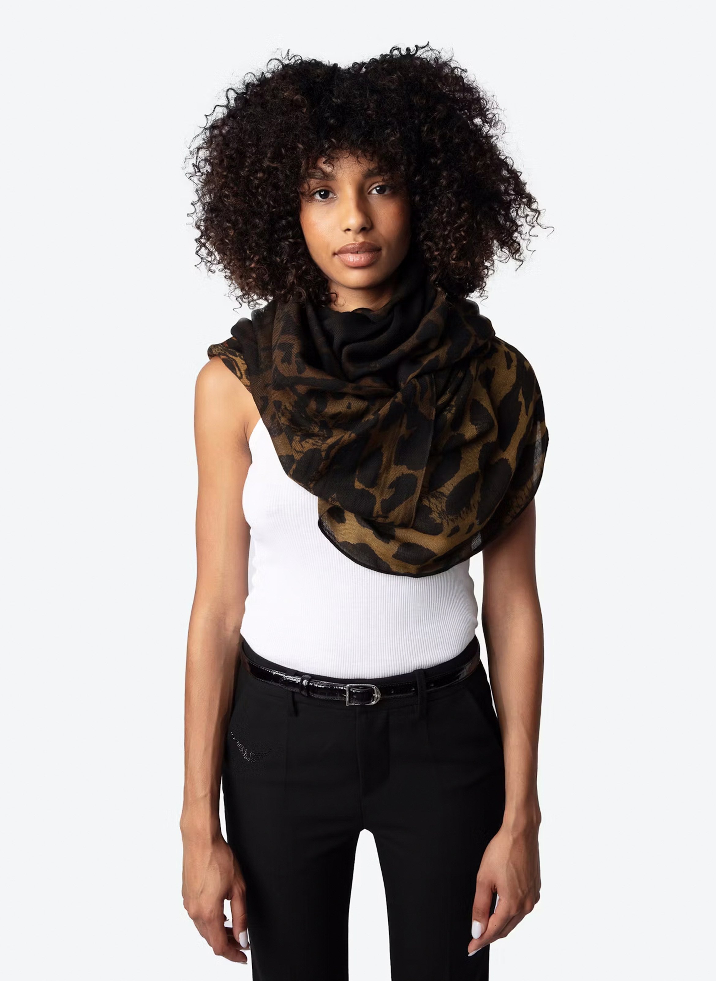 Printed floaty wool scarf ZADIG&VOLTAIRE Beige