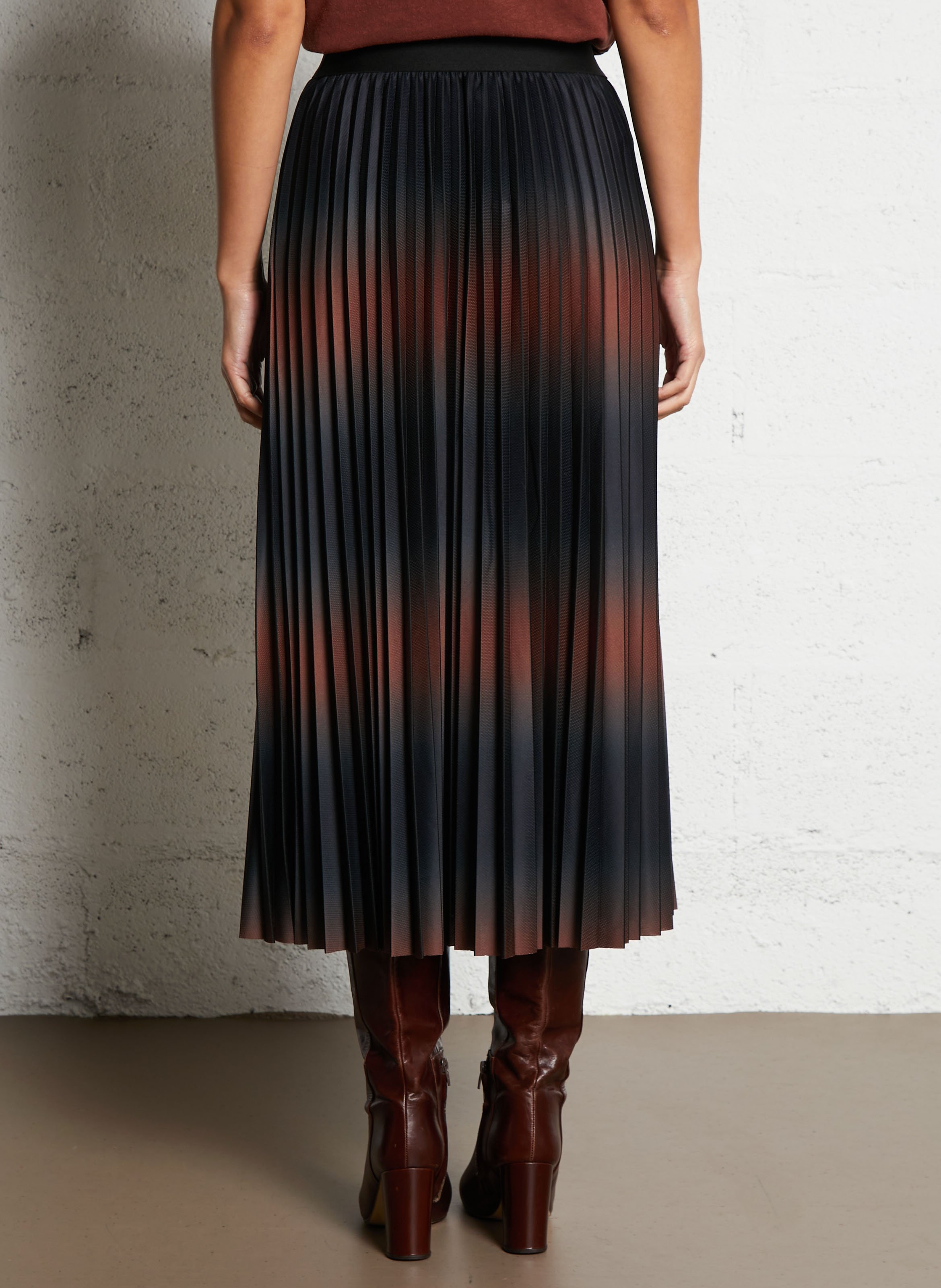 Jupe midi plissée MAISON 123 Rouge