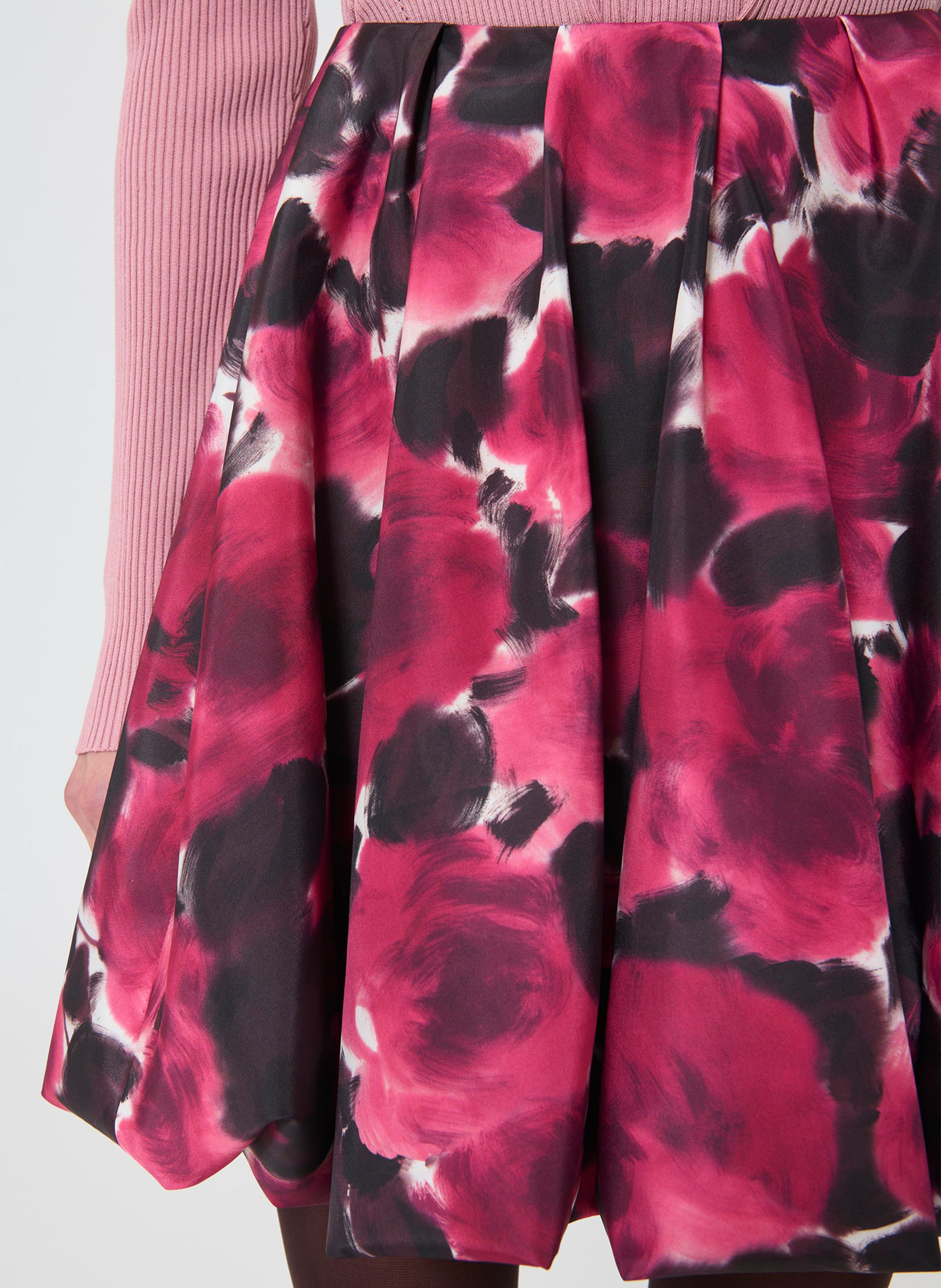 Short high-waisted printed skirt TARA JARMON White