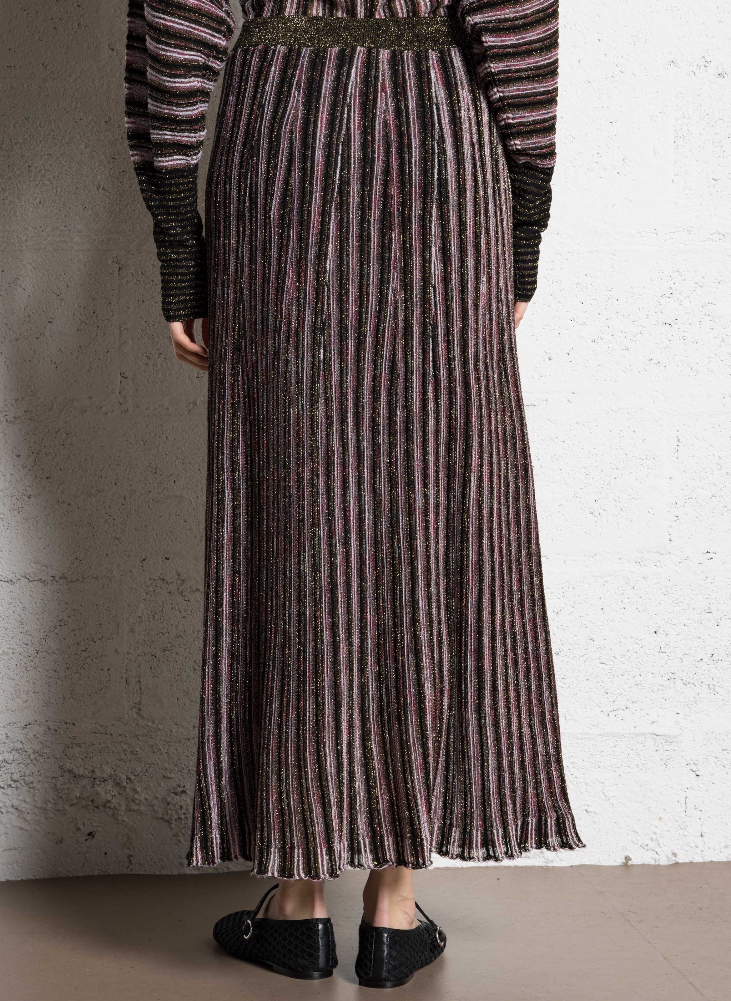 Jupe longue plissée en laine MOMONI Rose