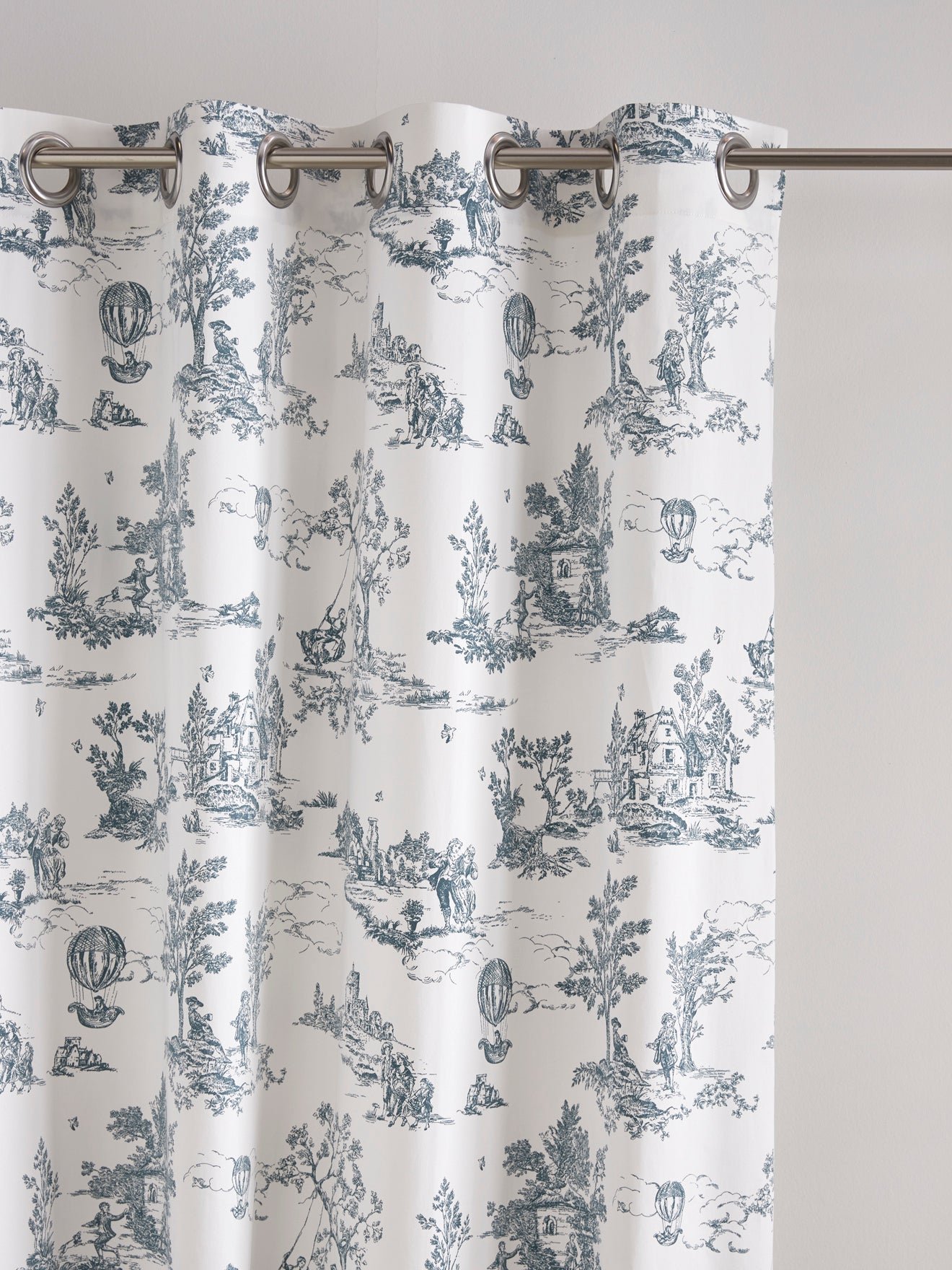 Eyelet curtain in toile de Jouy style CYRILLUS White