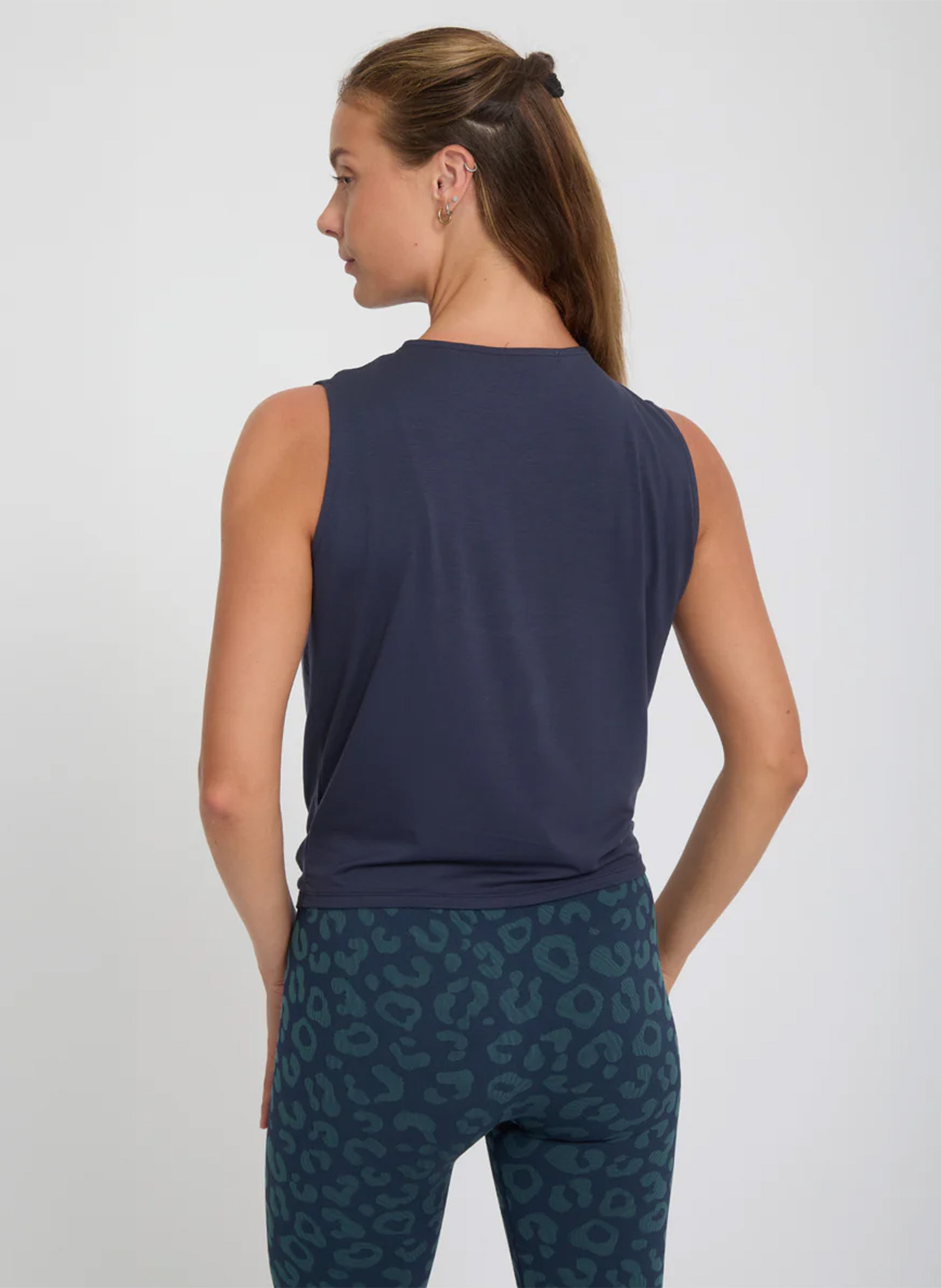 Débardeur de yoga droit en maille fine YOGA SEARCHER Bleu