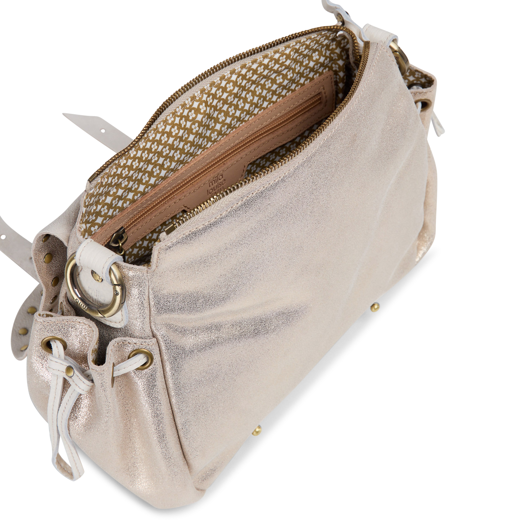 Leather shoulder bag MILA LOUISE White