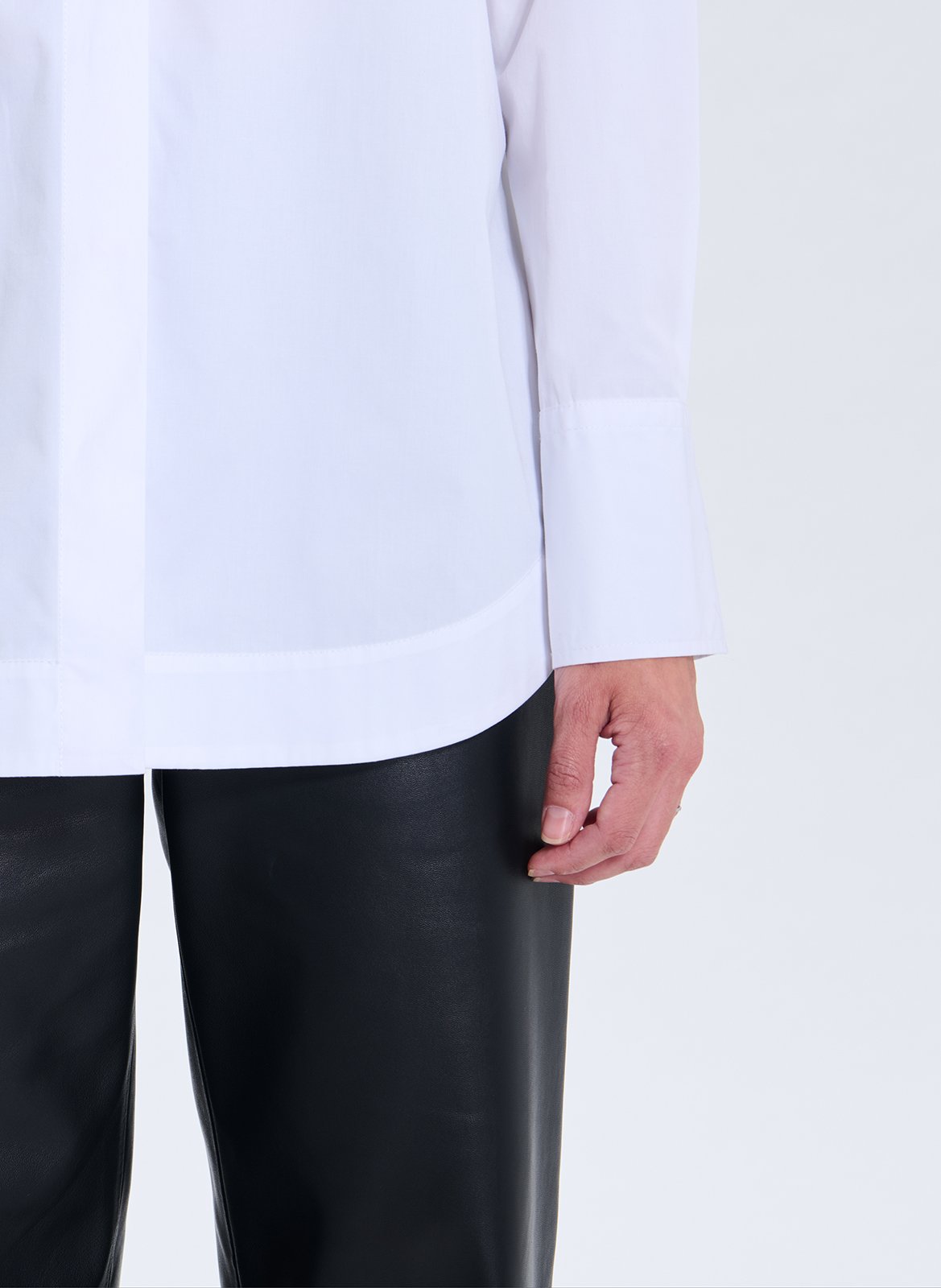 Chemise col classique manches contrastantes en coton ZAPA White