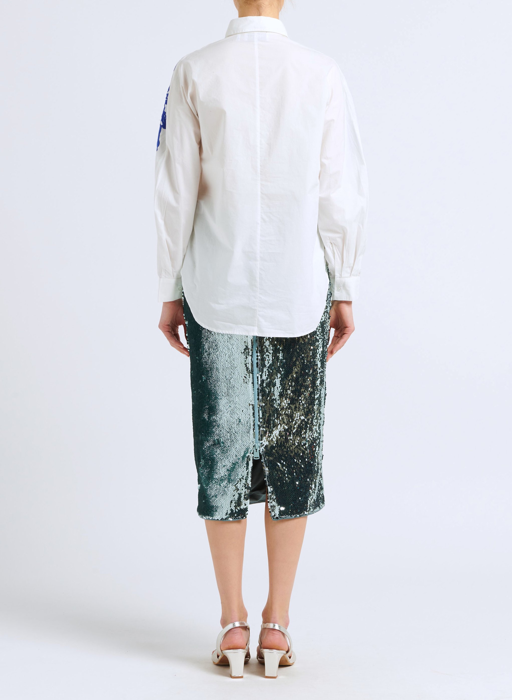 Midirock mit Pailletten ESSENTIEL ANTWERP Silber