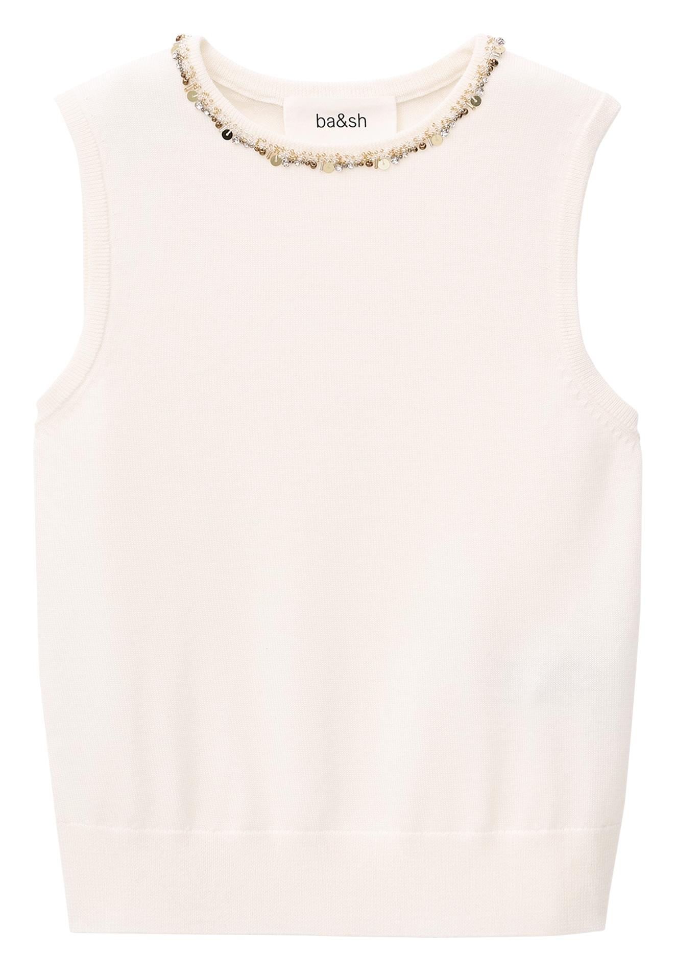 Débardeur col rond en laine BA&SH Beige