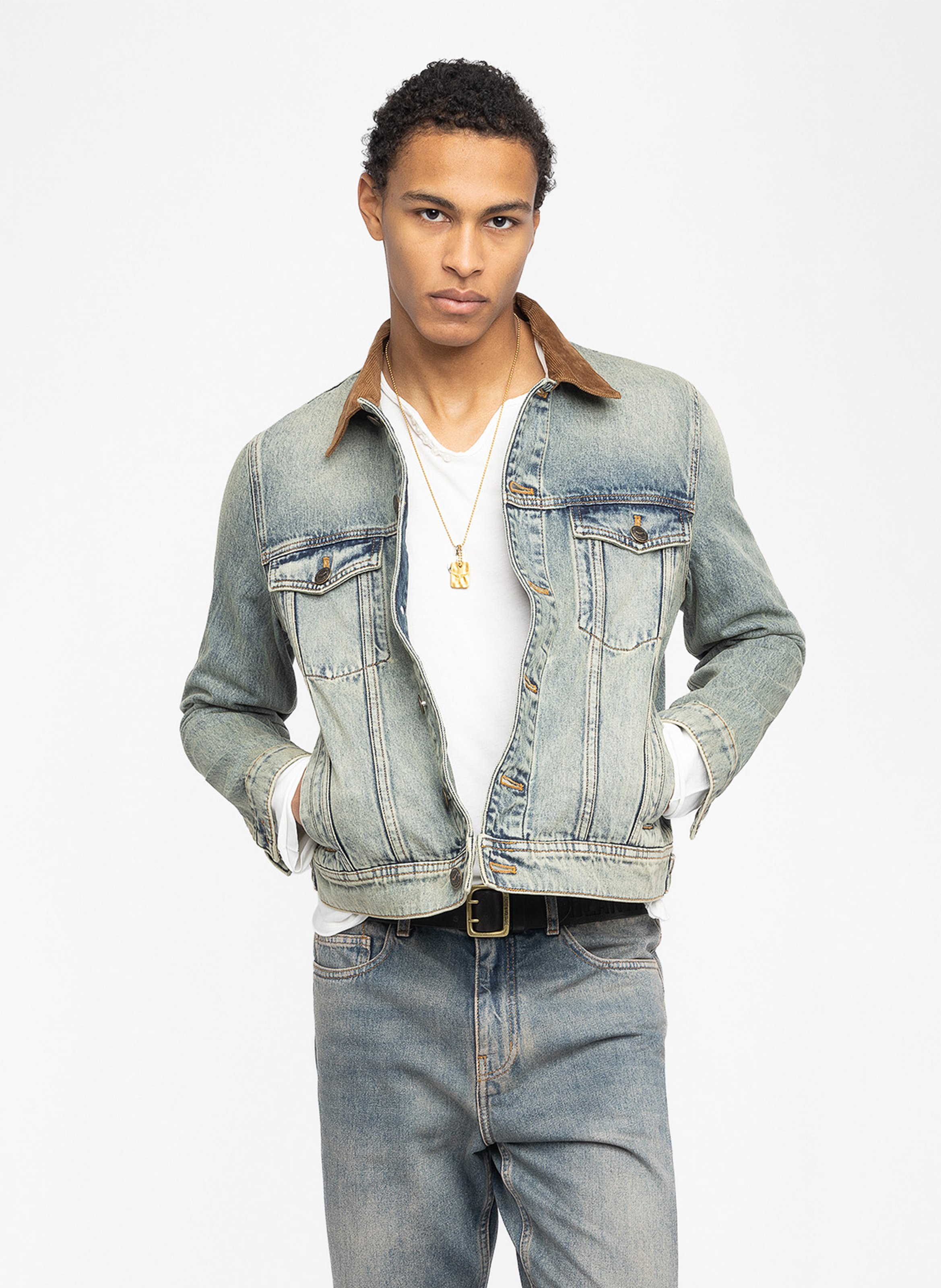 Straight-cut faded denim jacket ZADIG&VOLTAIRE Blue
