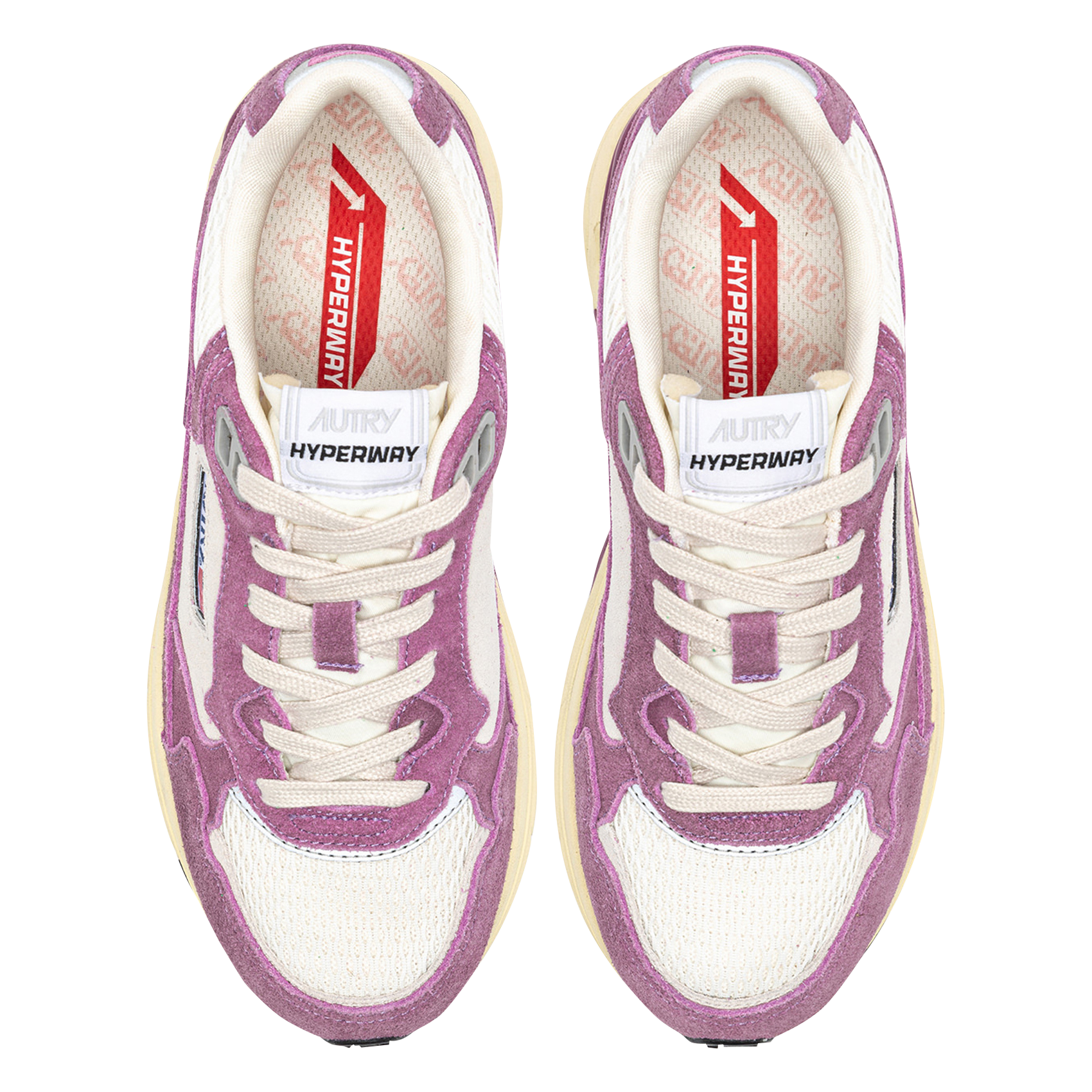 Baskets basses en cuir mélangé AUTRY Prune