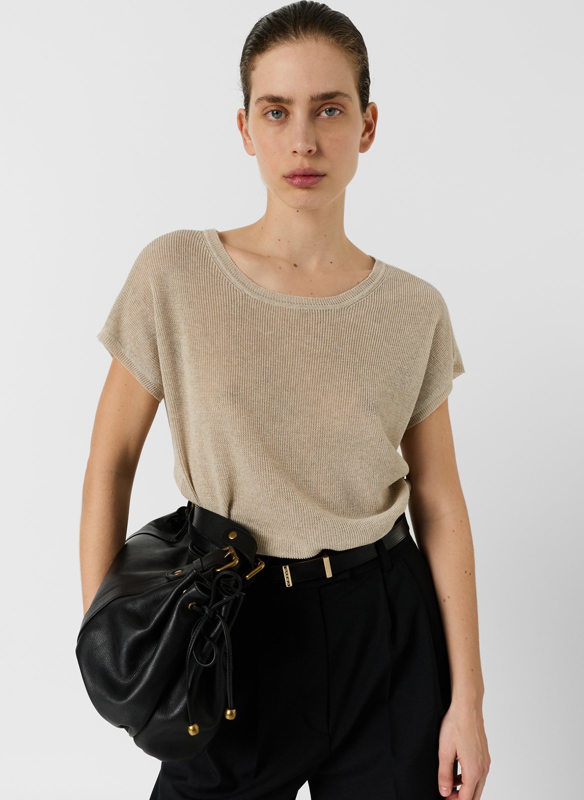 Top droit col rond  GERARD DAREL Beige