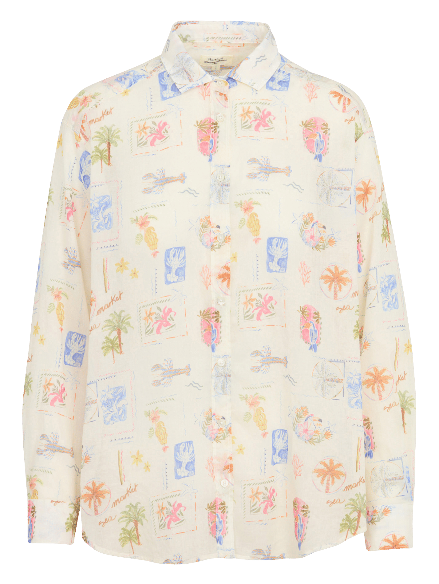 Klassiek bedrukt recht overhemd HARTFORD Veelkleurig