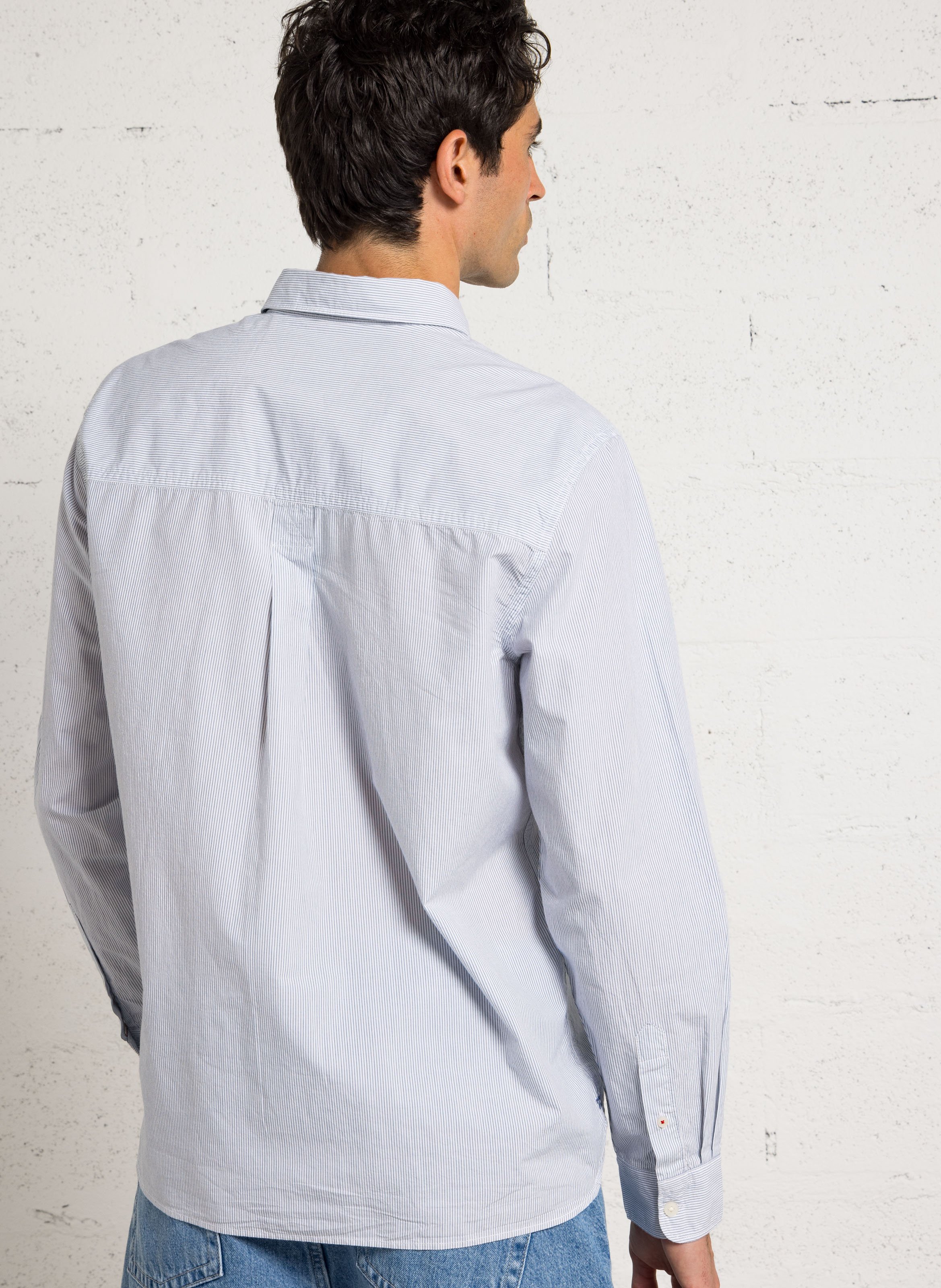 Classic Striped Straight-Cut Shirt PEPE JEANS White