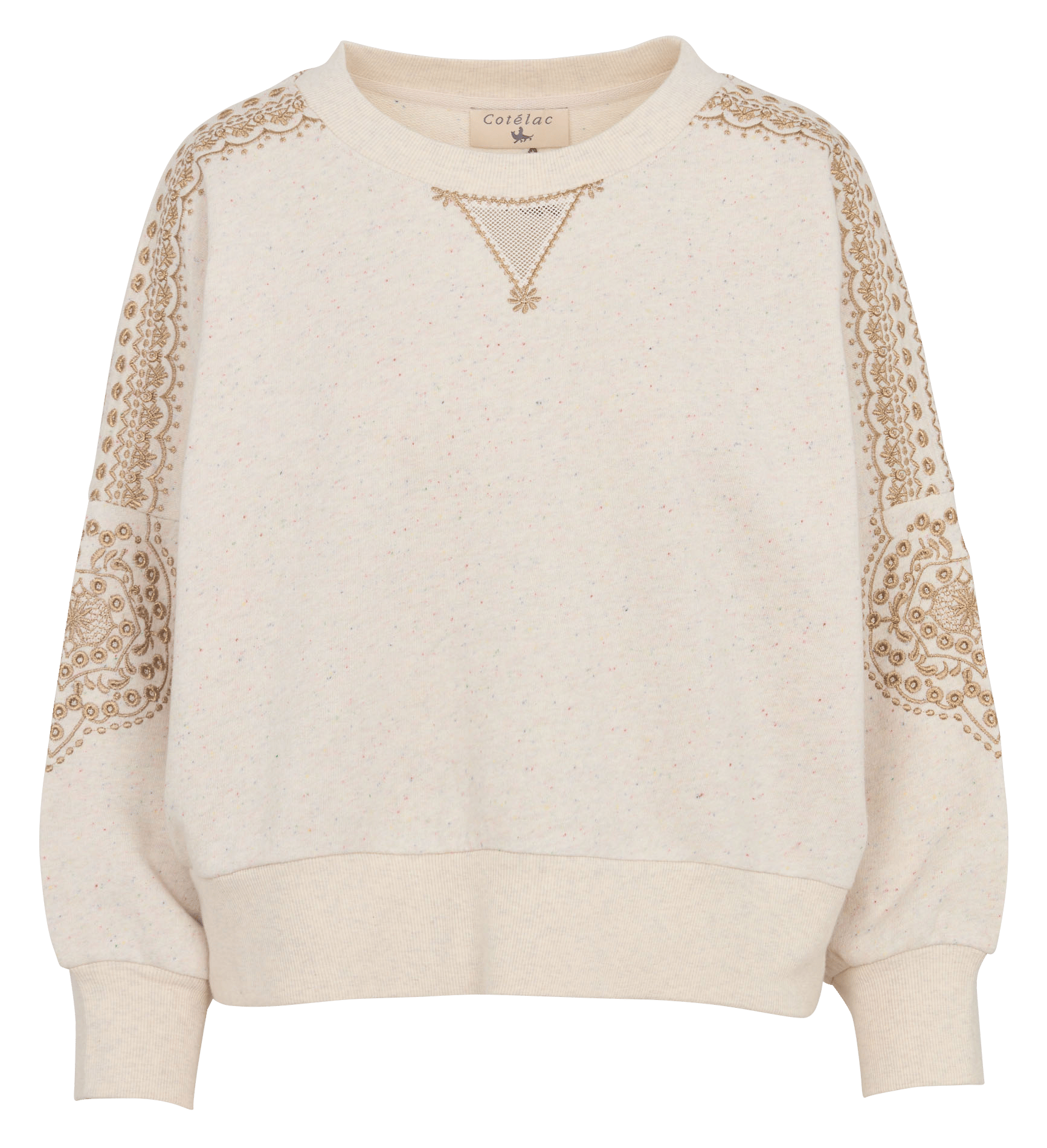 Kurzärmliger Pullover mit Rundhalsausschnitt COTELAC Weiss