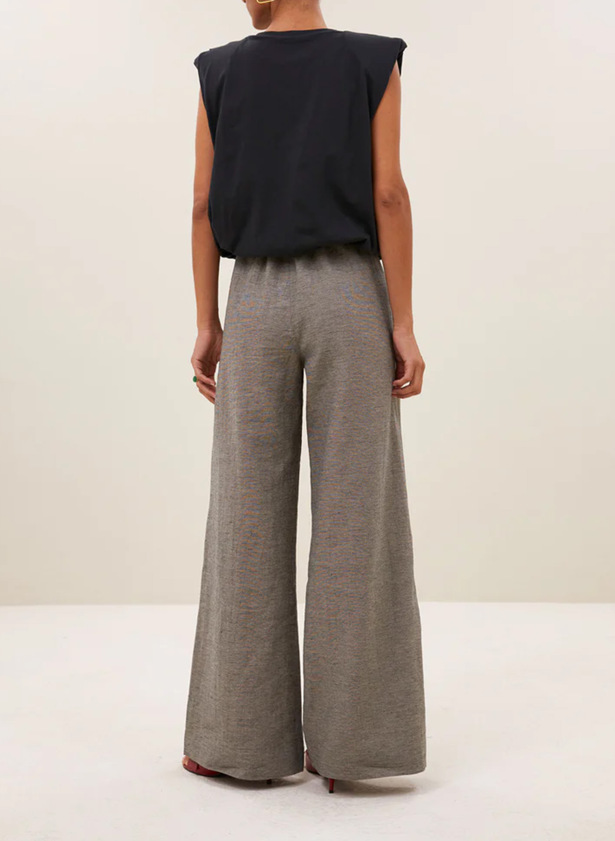 Wide-leg mottled trousers BY BAR Grey