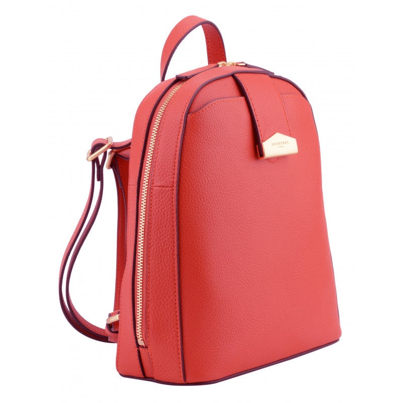 Calfskin leather backpack Red