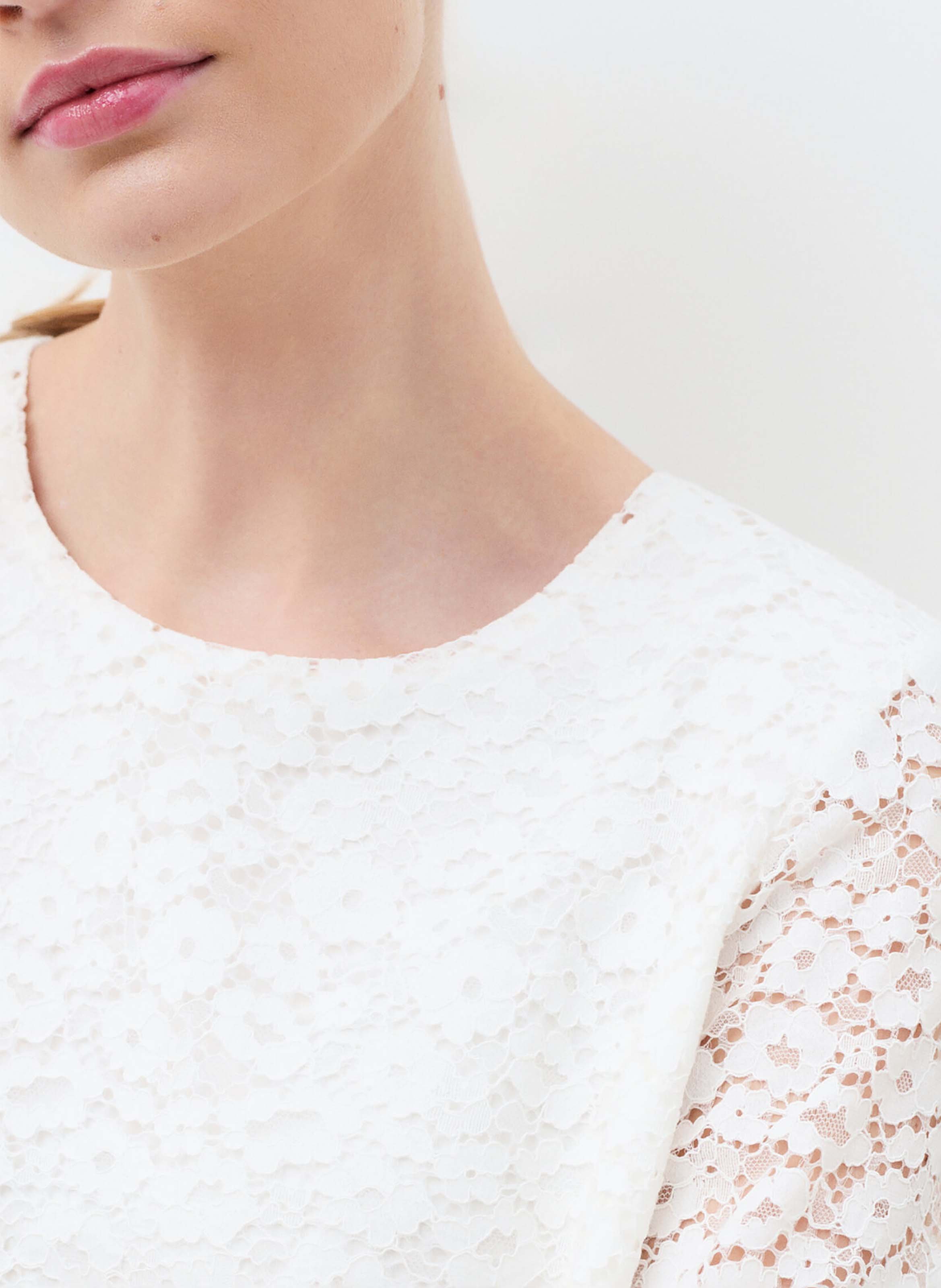 Camiseta de cuello redondo con manga 7/8 CAROLL Beige