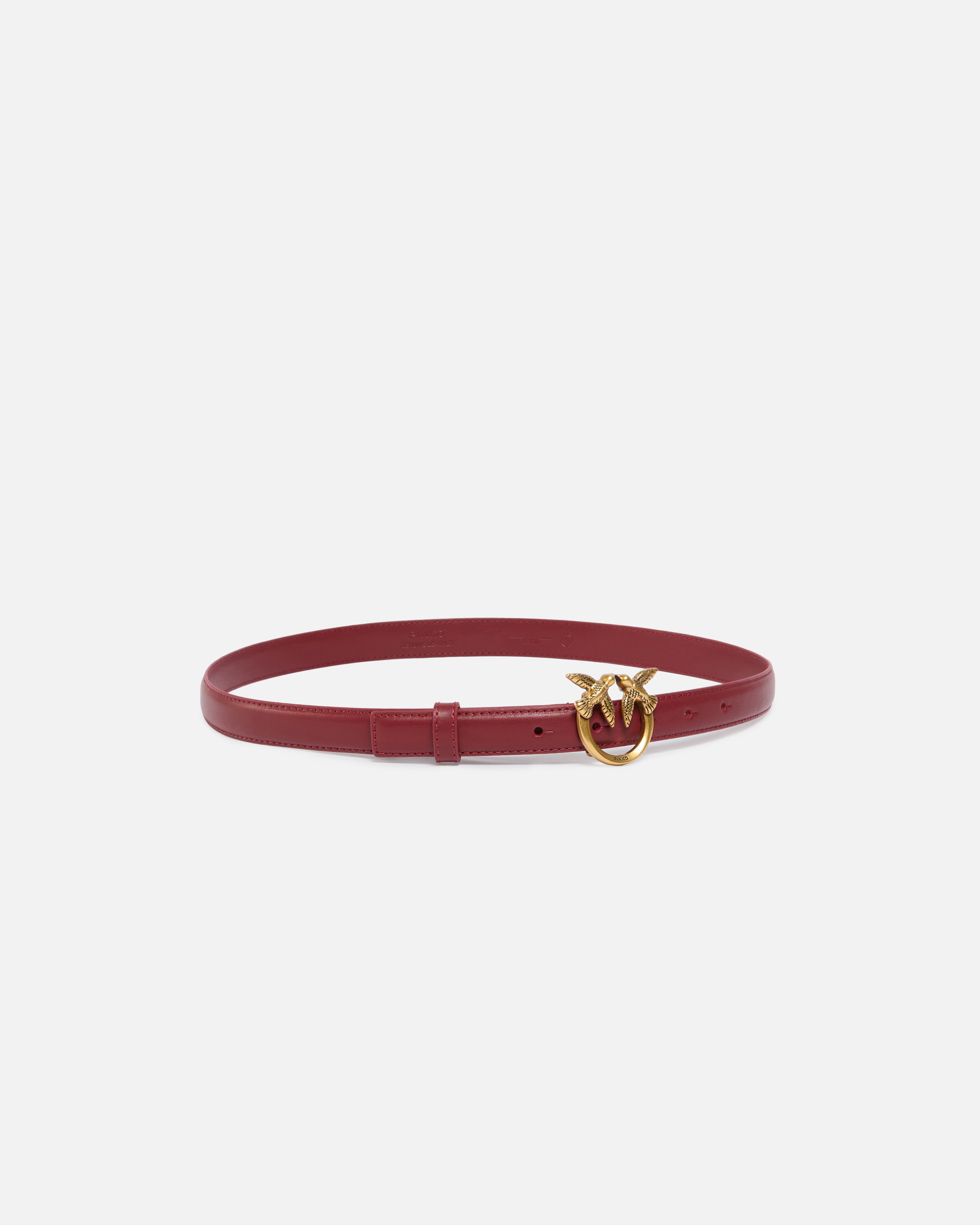 Fine ceinture love birds en cuir 2cm PINKO Rouge