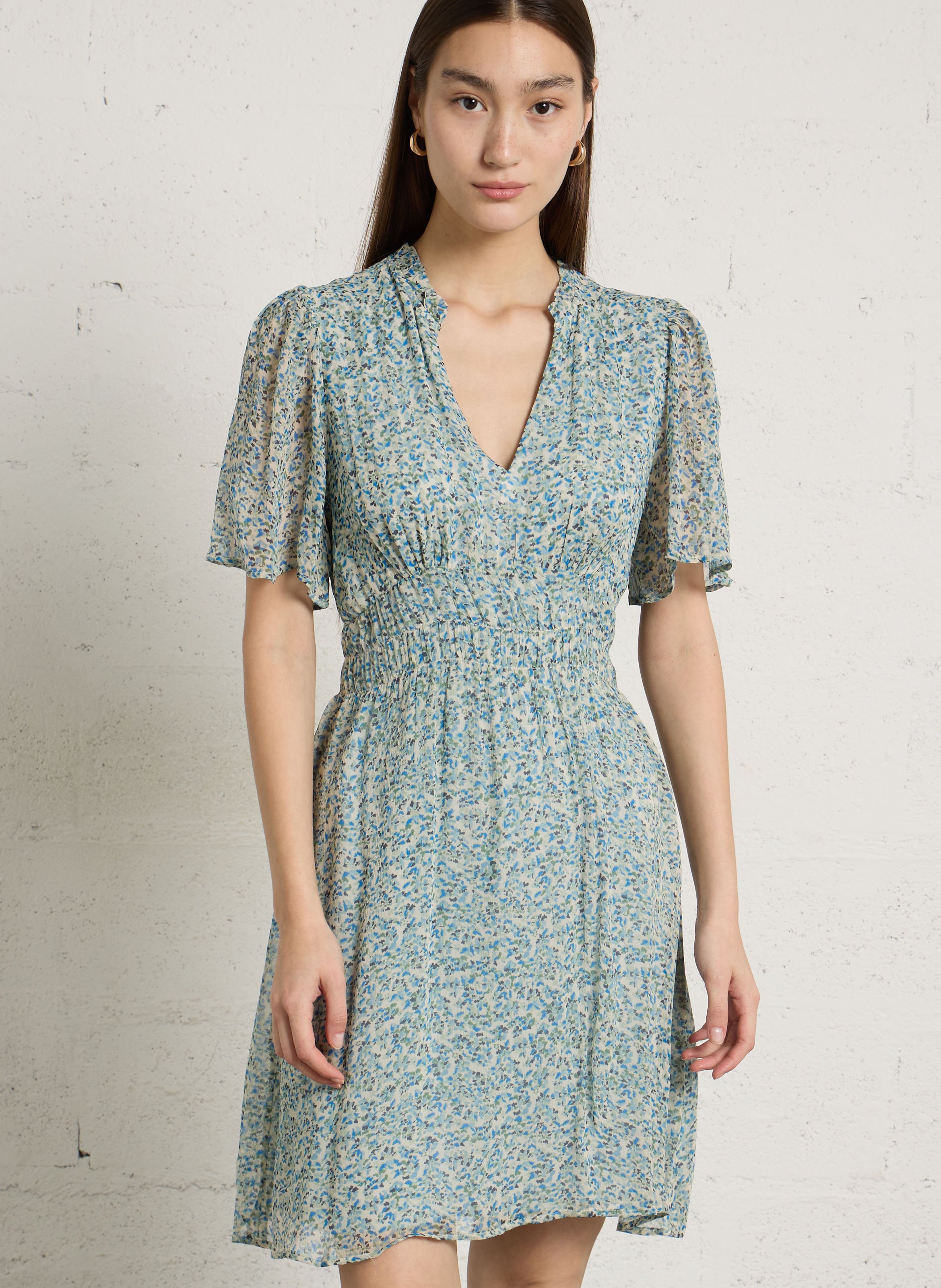 Robe courte à imprimé fleuri MAISON 123 Vert