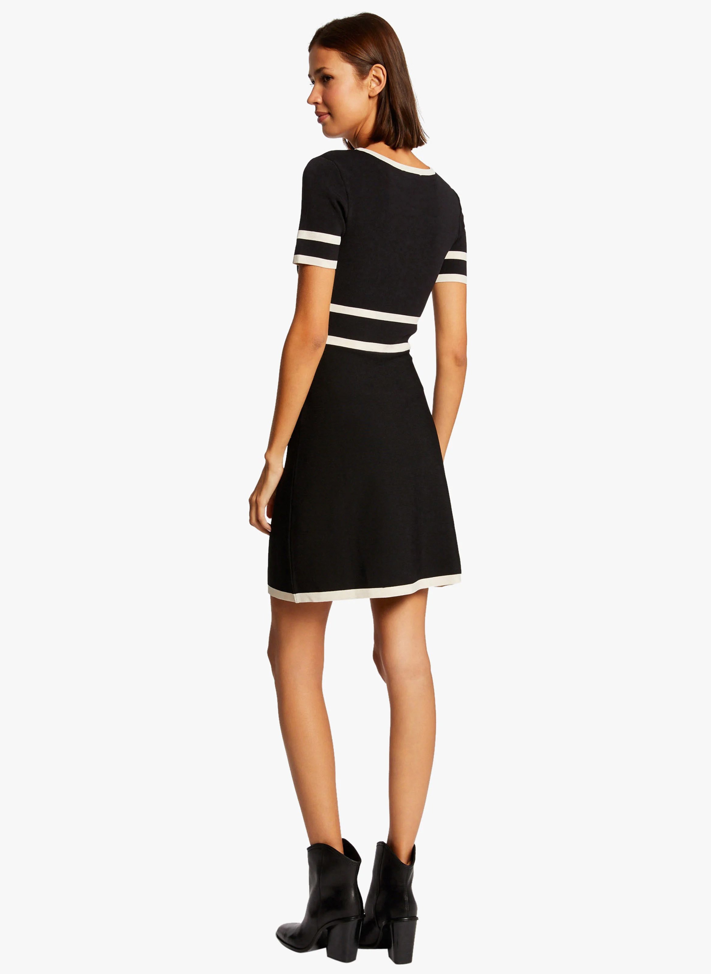 Robe pull à manches courtes MORGAN Noir