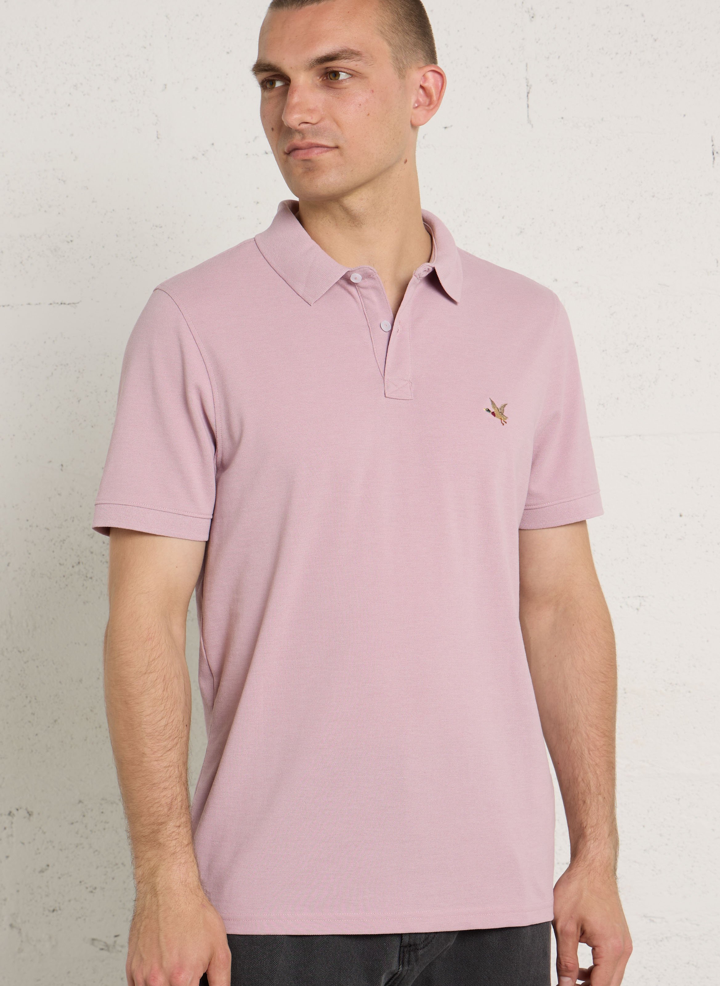Short-sleeved organic cotton polo shirt CHEVIGNON Pink