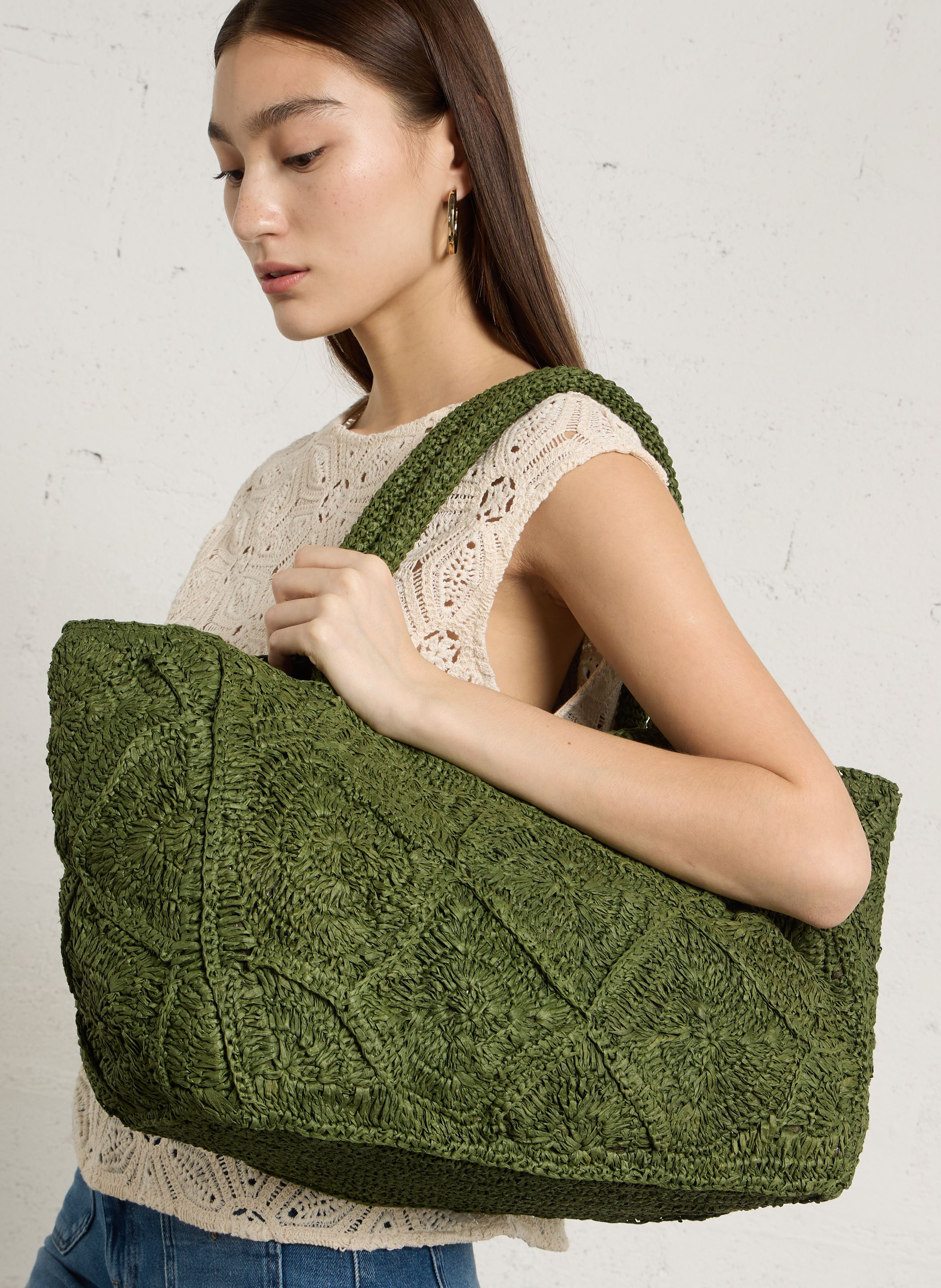 Shopper van raffai MAISON 123 Kaki