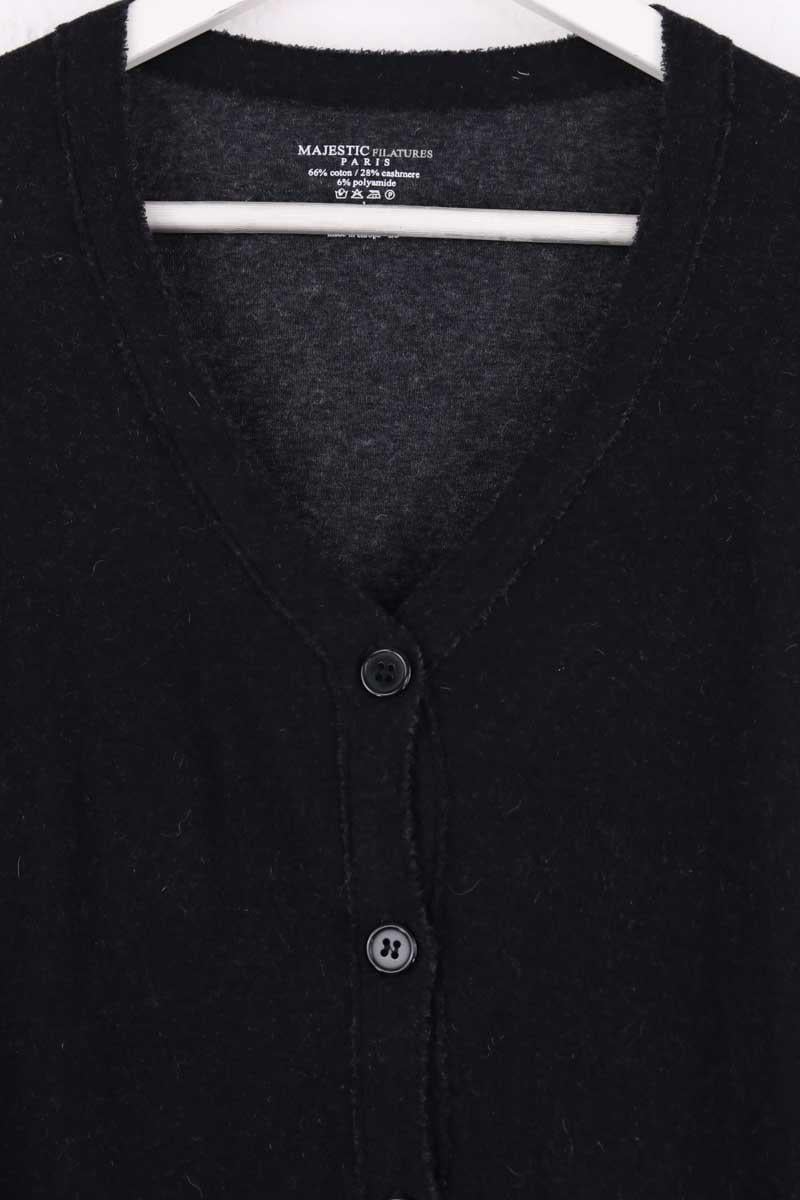 Wrap over top MAJESTIC FILATURES - SECONDE MAIN Black