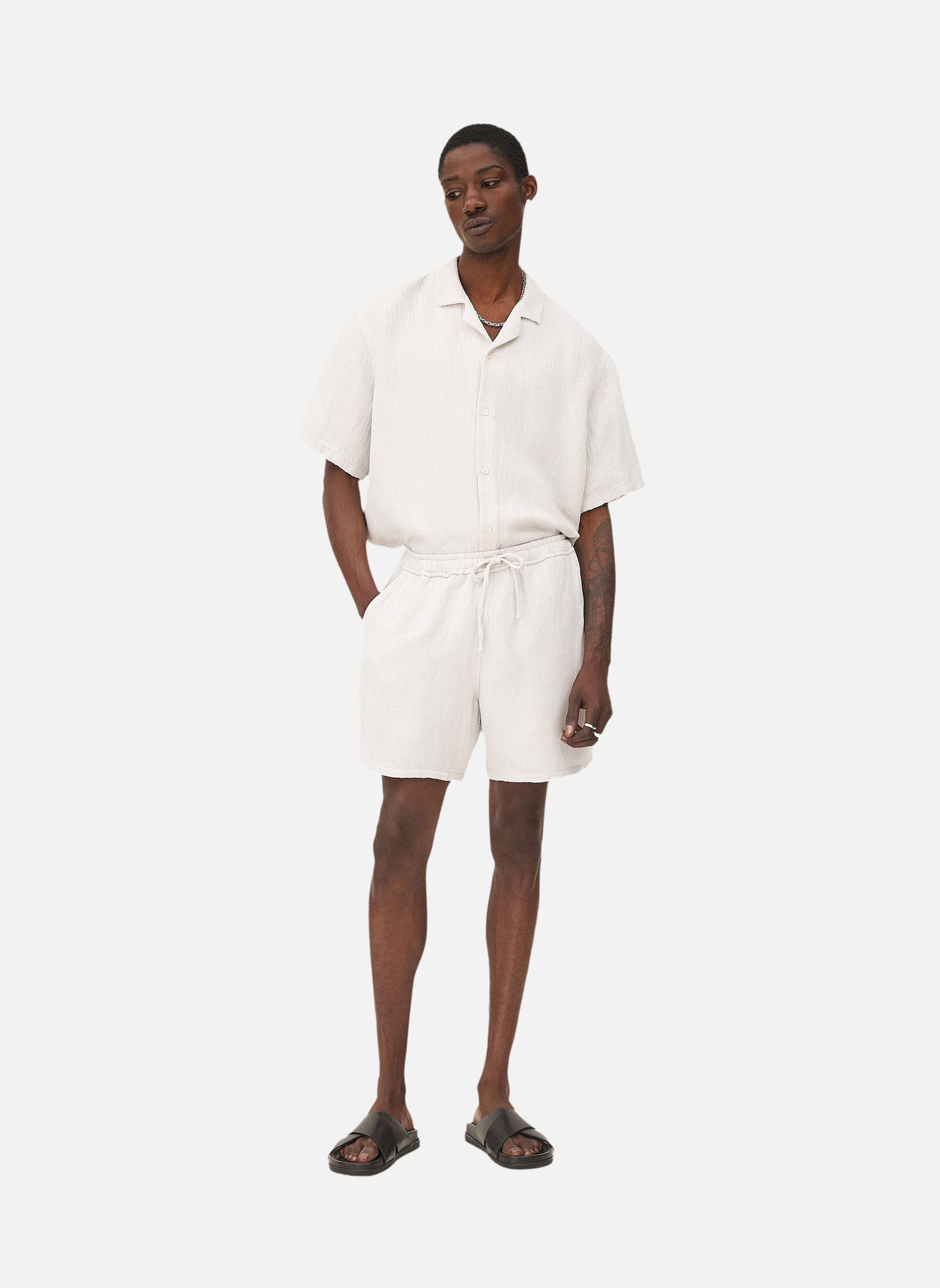 Elasticized shorts MALIBU LIGHT GREY Noyoco Grey