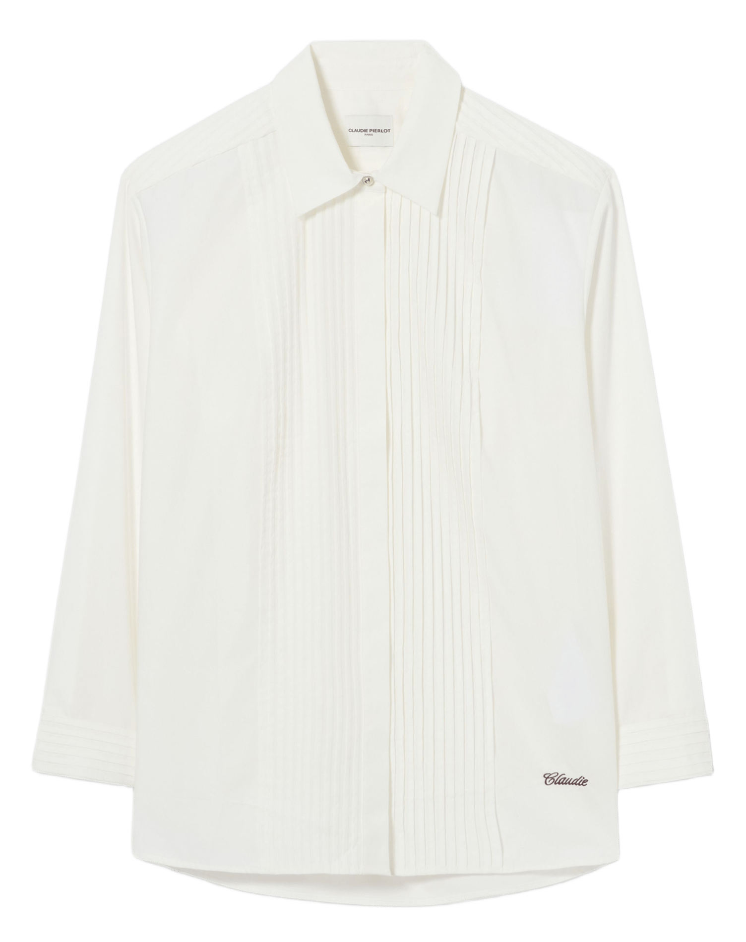 Chemise ample plissée unie CLAUDIE PIERLOT Beige