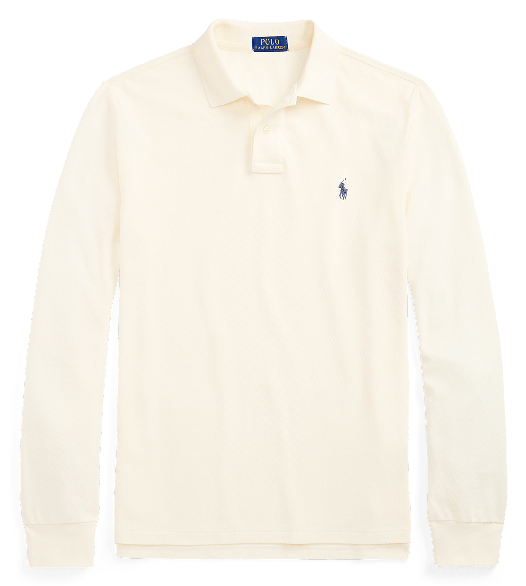 Regular-fit cotton piqué polo shirt with long sleeves | Beige POLO RALPH LAUREN Men