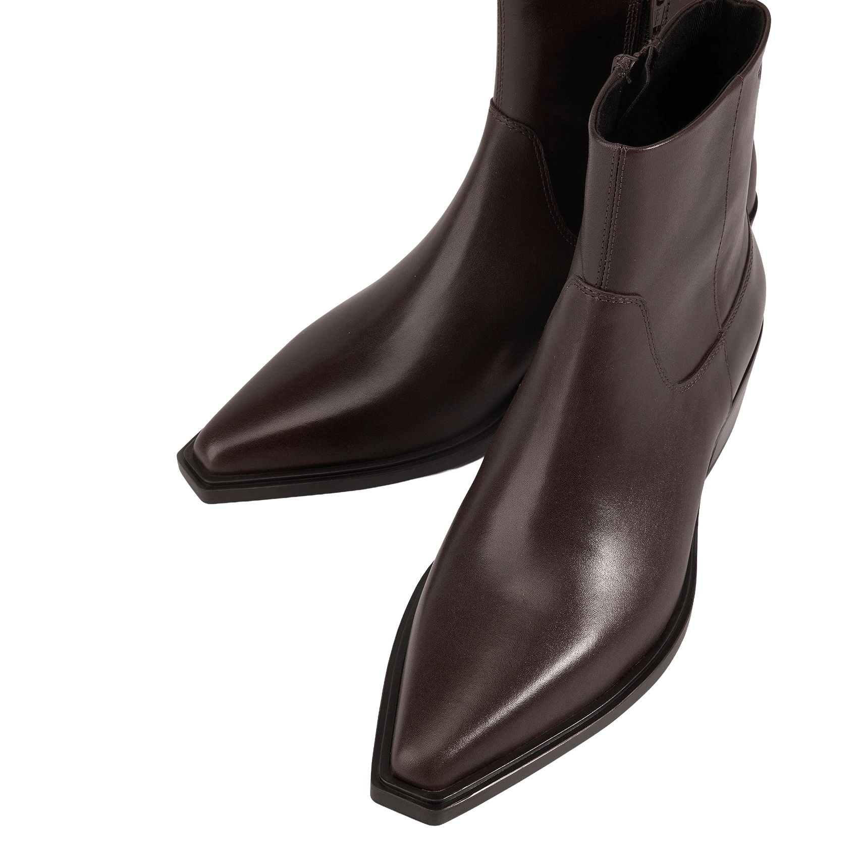 Leather mid-calf boots with pointed toe VAGABOND Brown