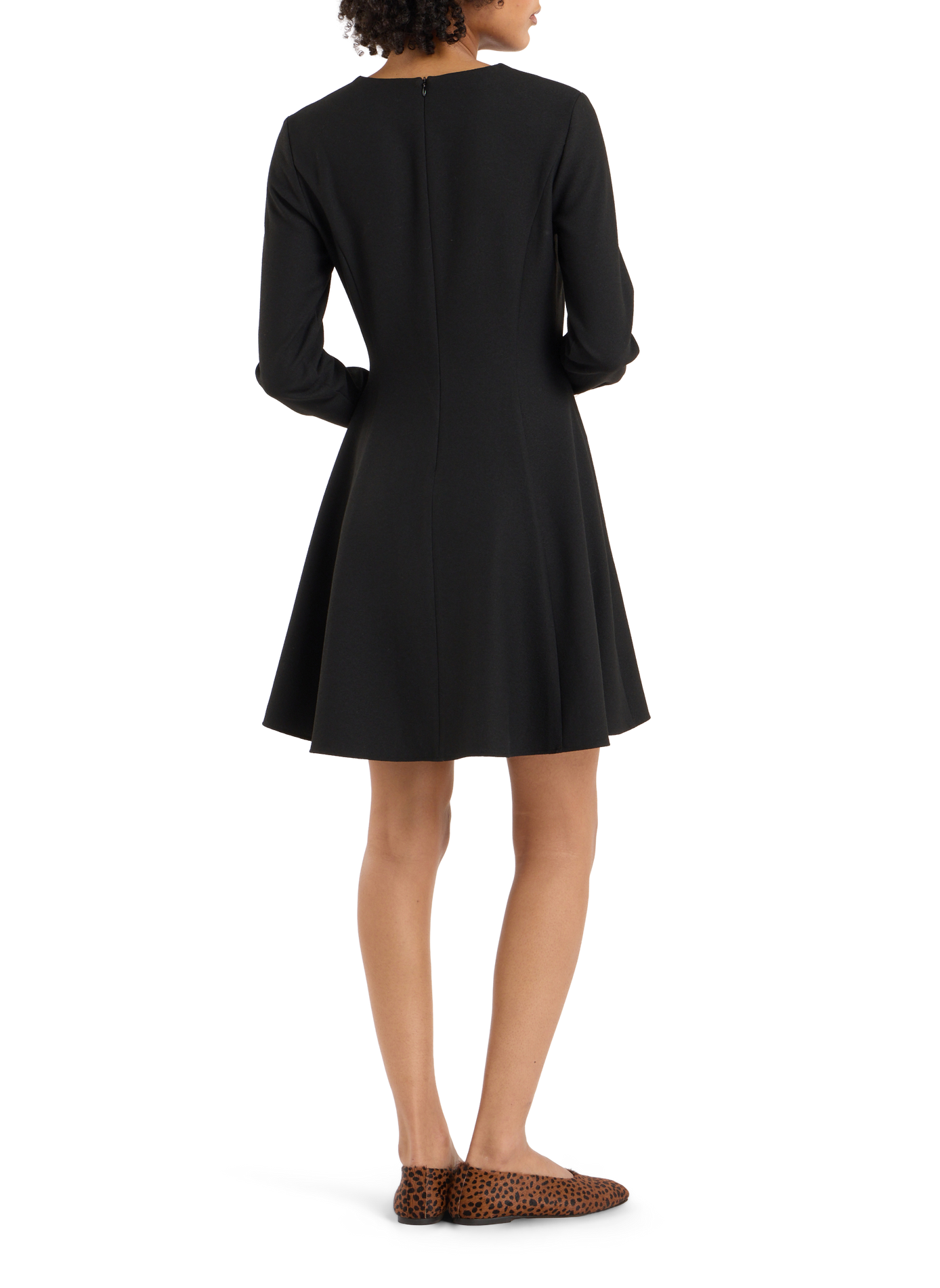 Short flared solid color dress SAISON 1865 Black