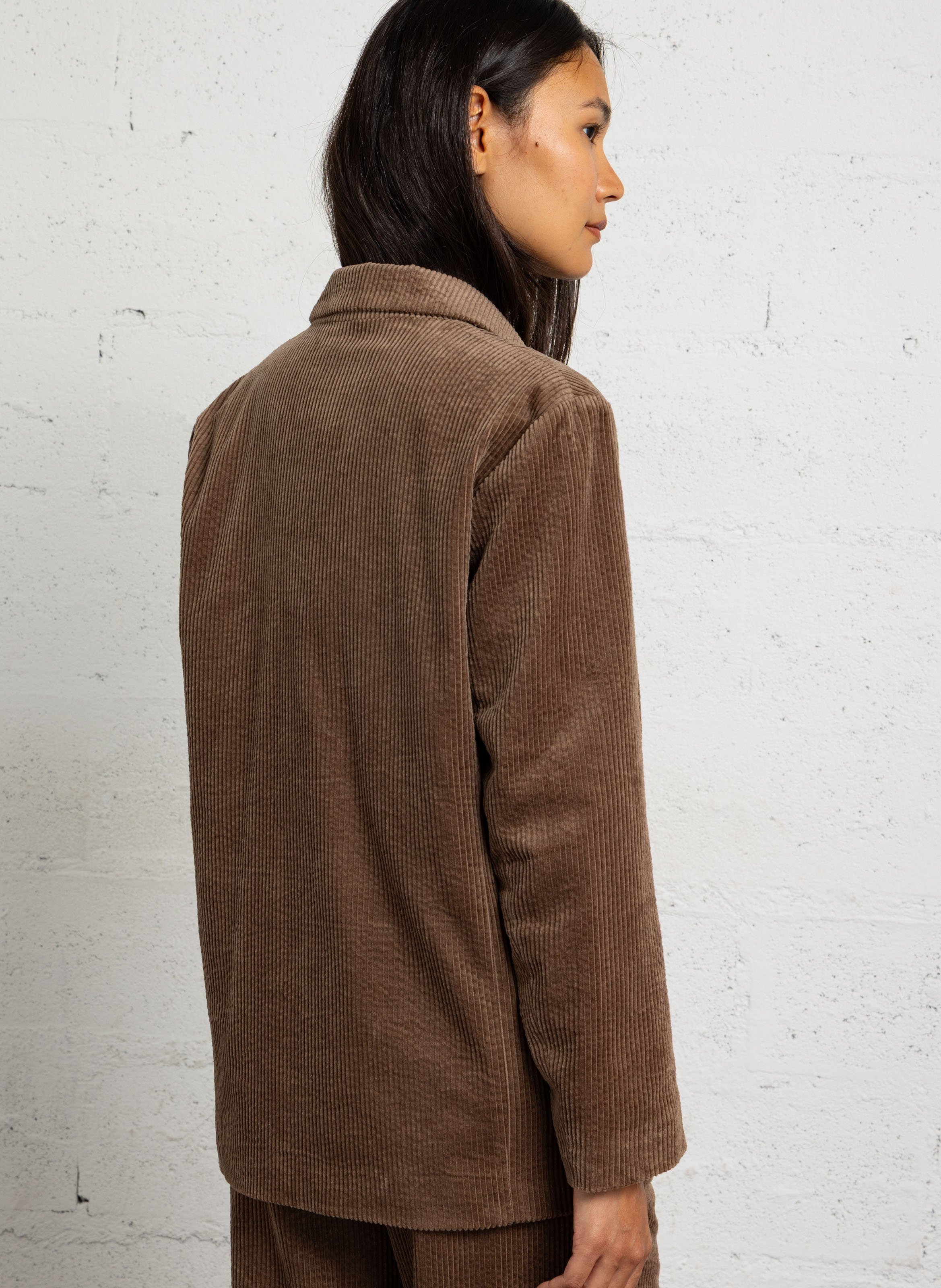 Veste de tailleur en velours côtelé de coton  BELLA JONES Marron