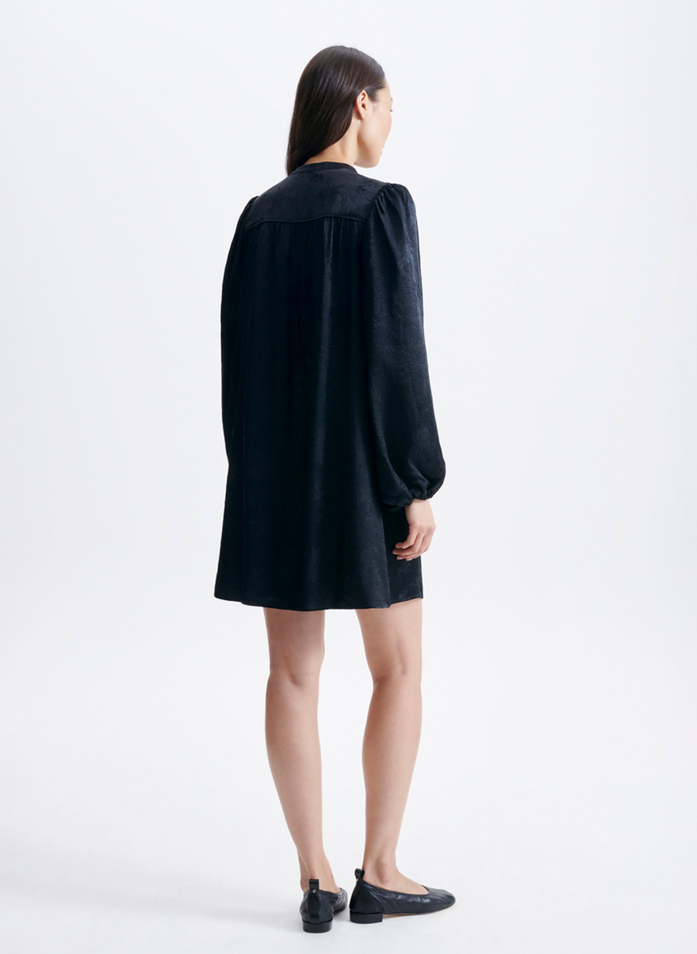 Short wide jacquard dress VANESSA BRUNO Black