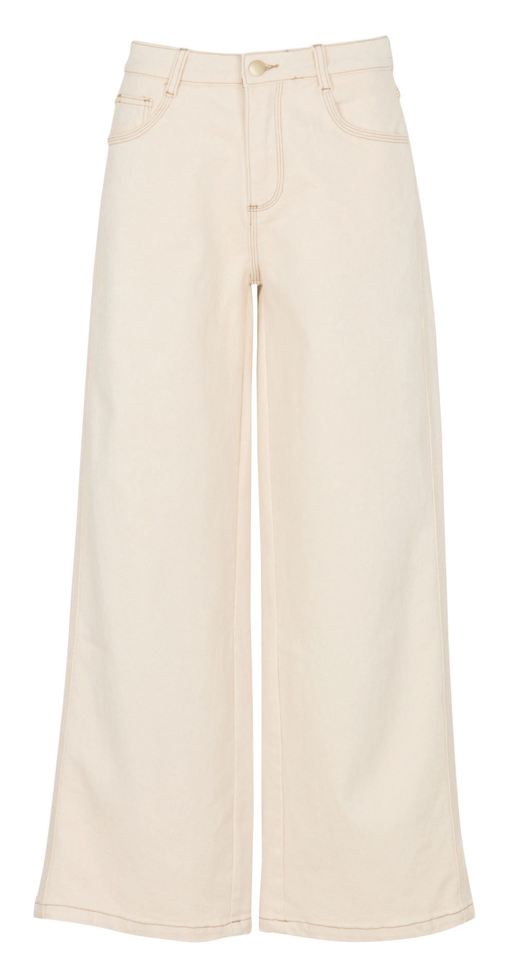 Wijde broek van katoenmix LA PETITE ETOILE Wit