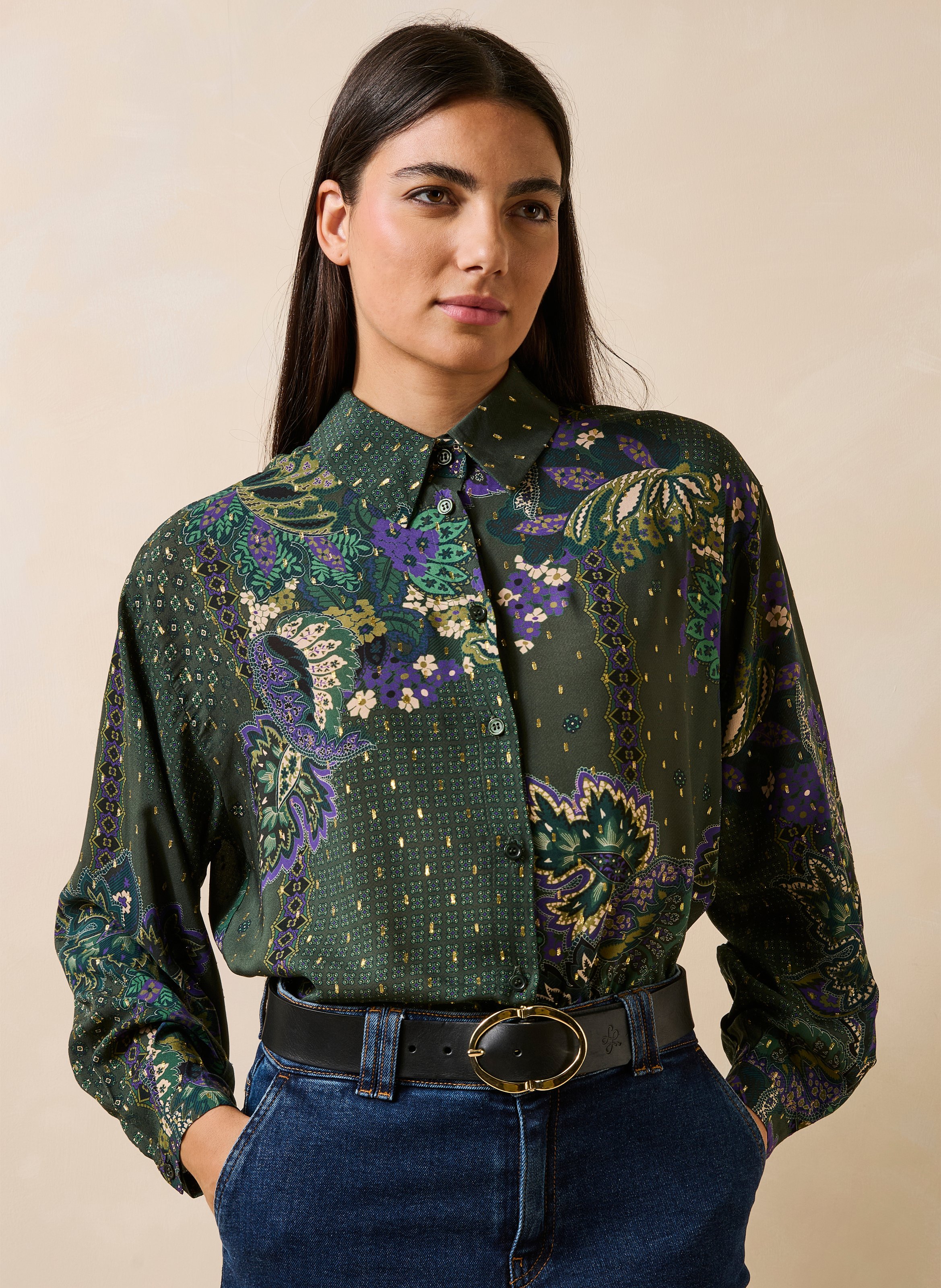 Loose printed shirt LA FEE MARABOUTEE Green