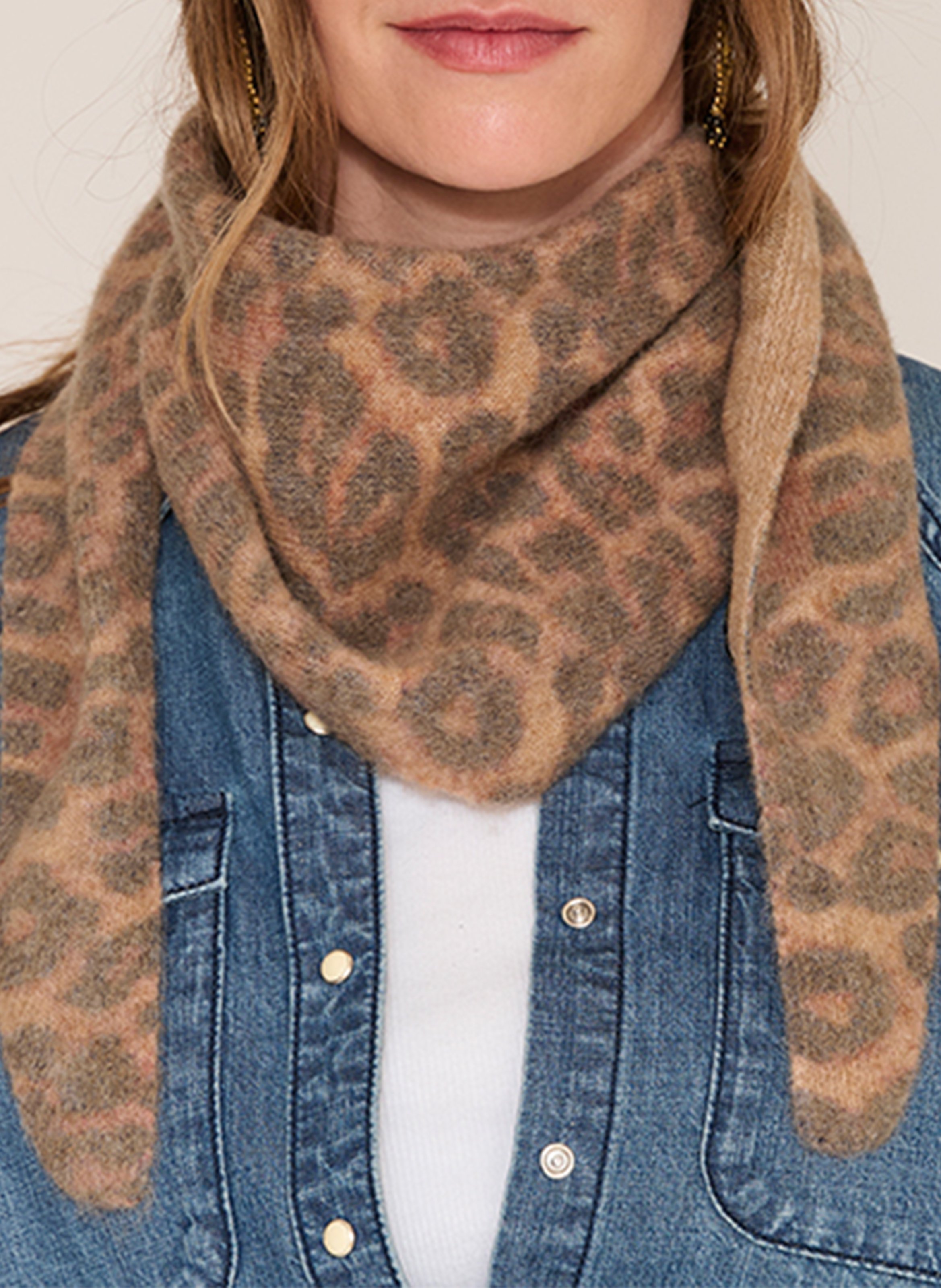 Wool-blend scarf MKT Brown