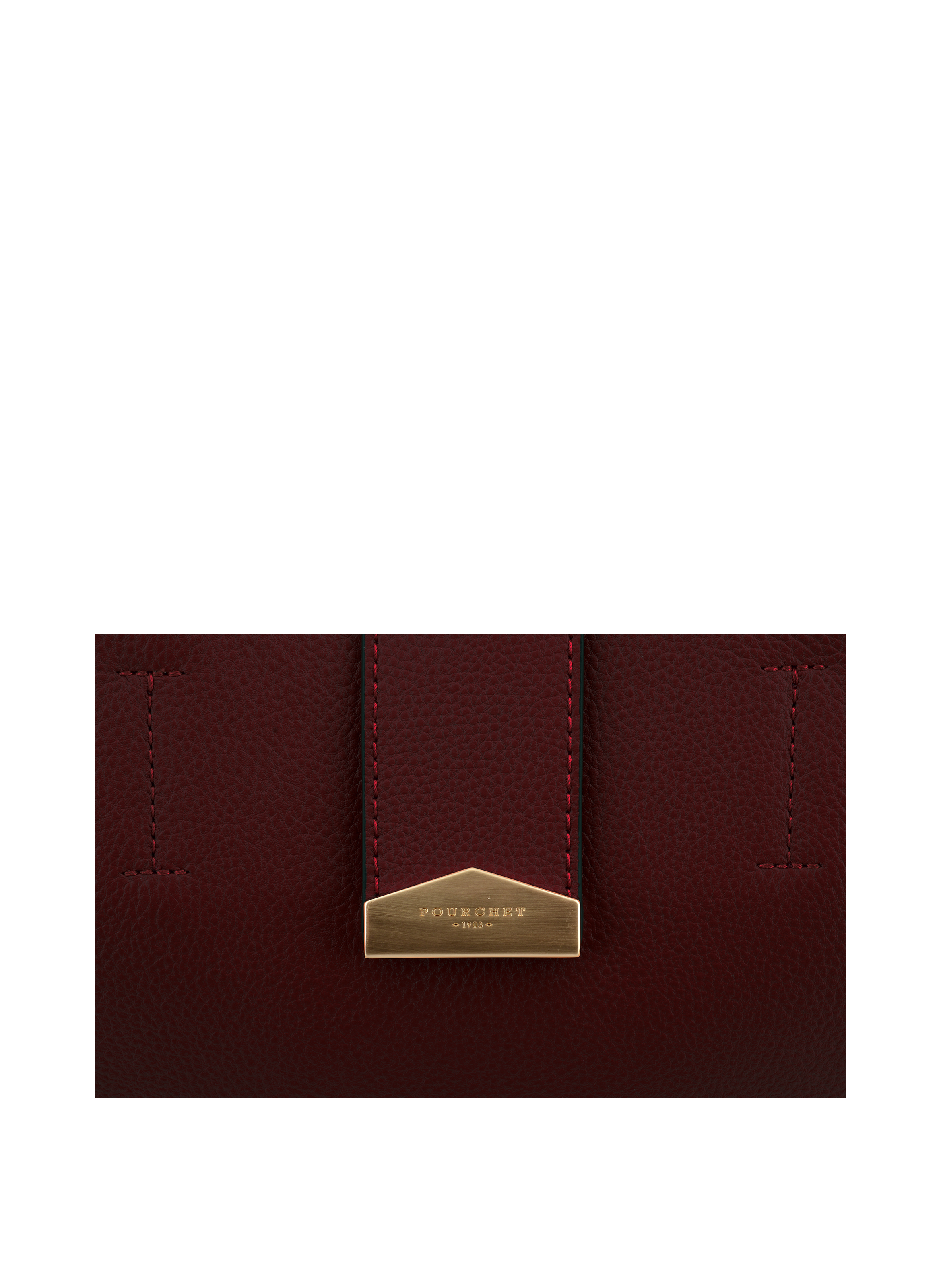 Calfskin leather handbag POURCHET Red