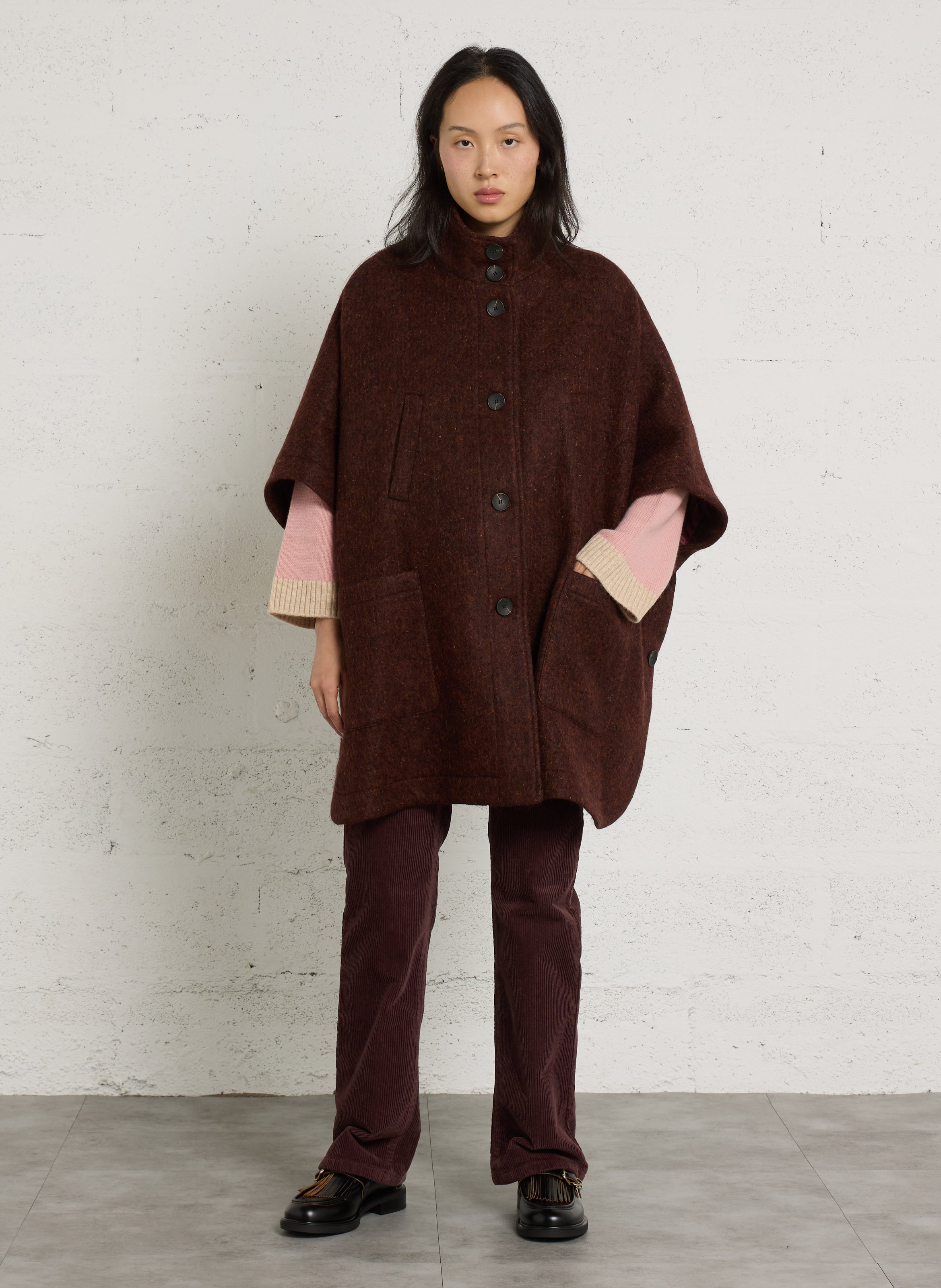 Manteau col montant en laine mélangée MAISON 123 Orange
