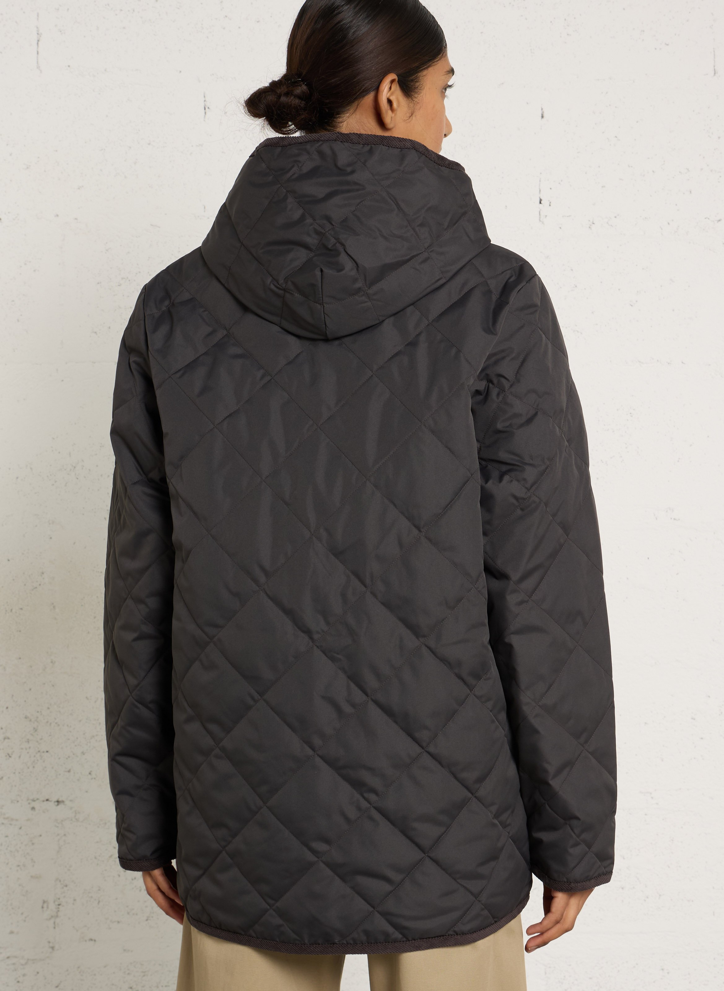 Veste ample matelassée à capuche TAION Gris