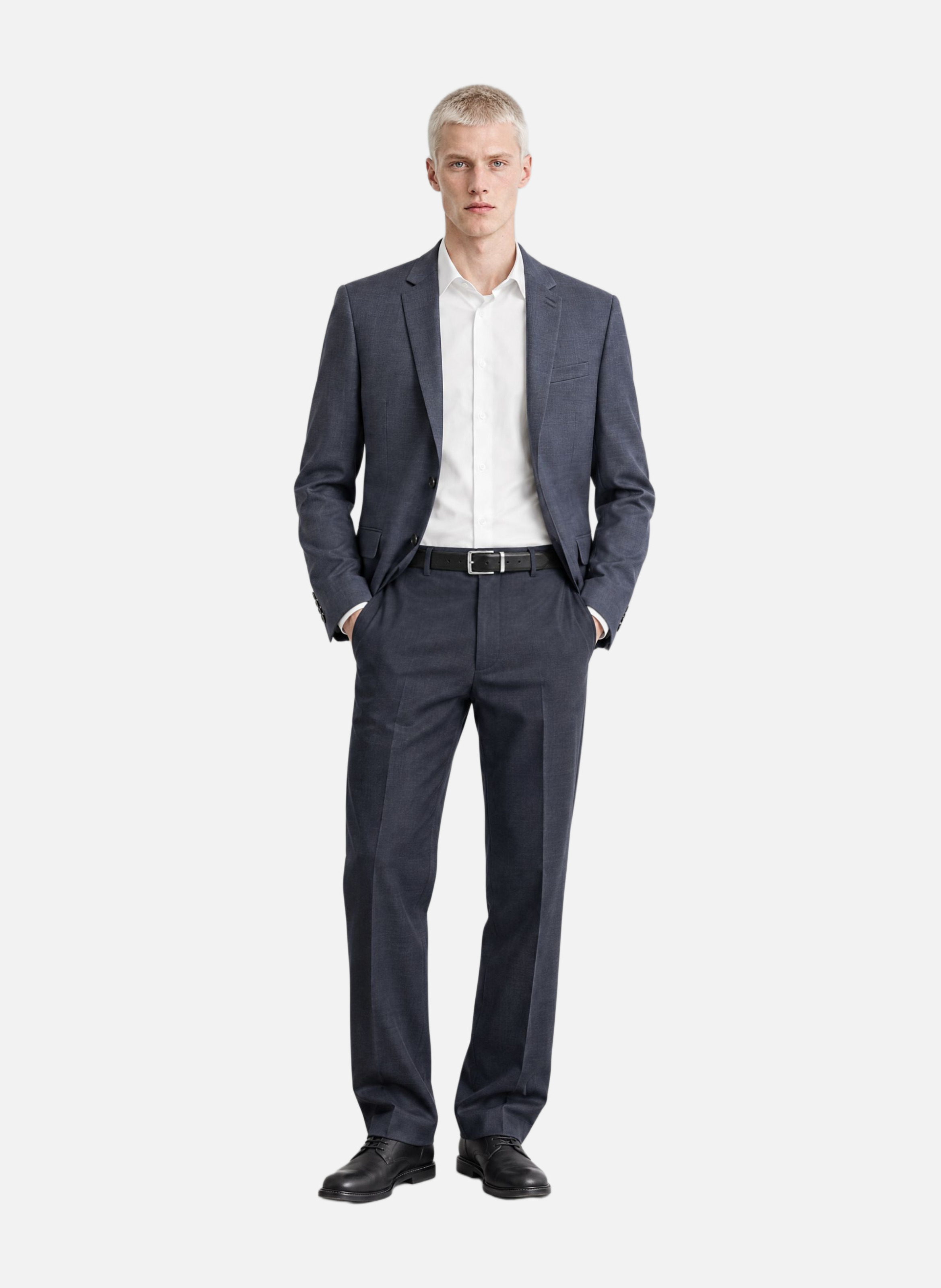 Fitted wool tartan suit jacket THE KOOPLES Blue