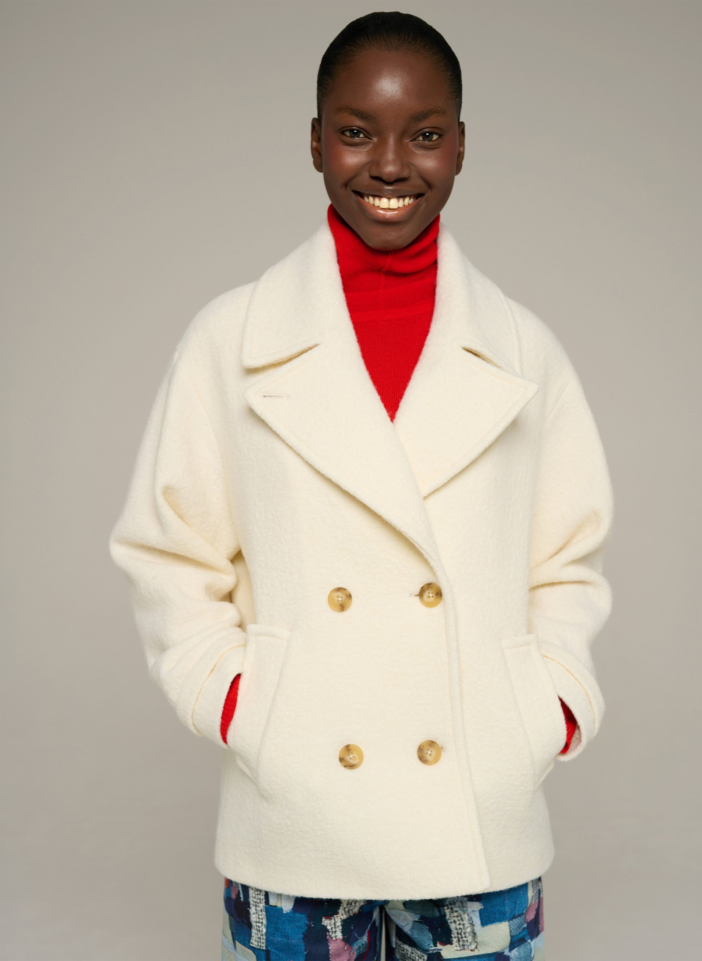 Manteau ample droit boutonné en laine COTELAC ACOTE