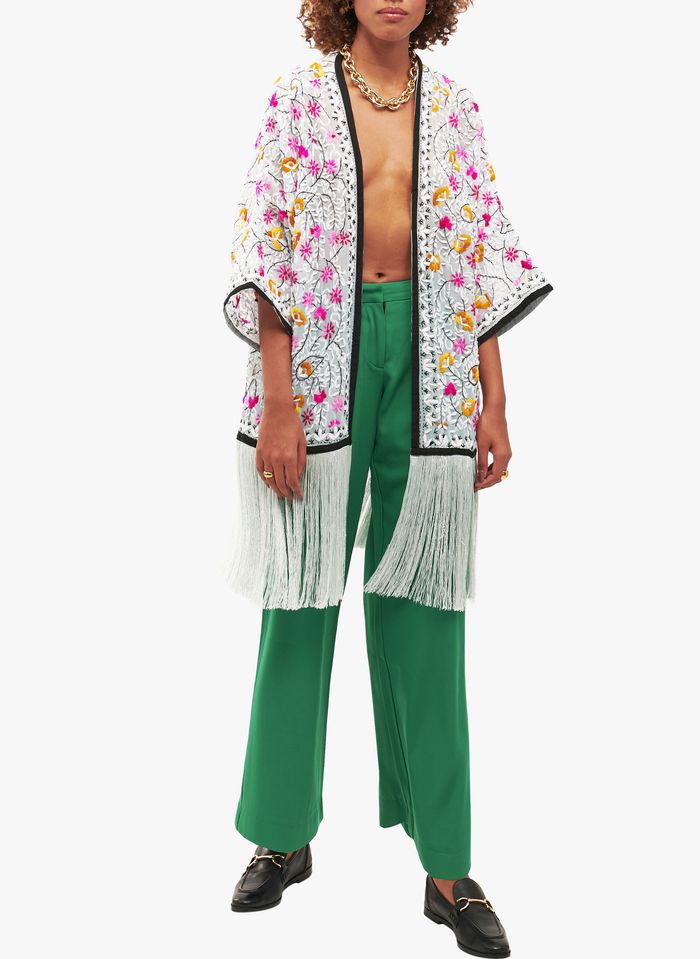 psychologie slijm Rijk Kimono Met Borduursel En Franjes Ciel Wild - Dames | Place des Tendances