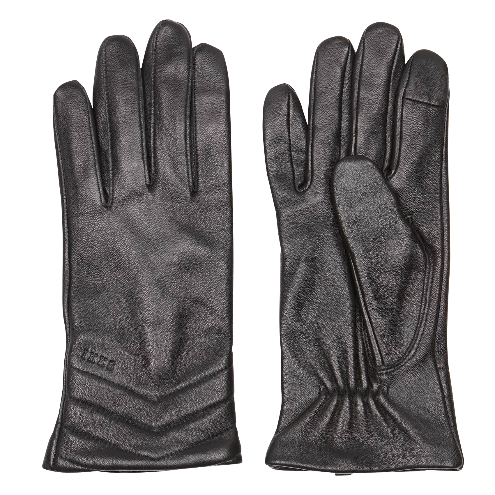 Leather gloves IKKS Black