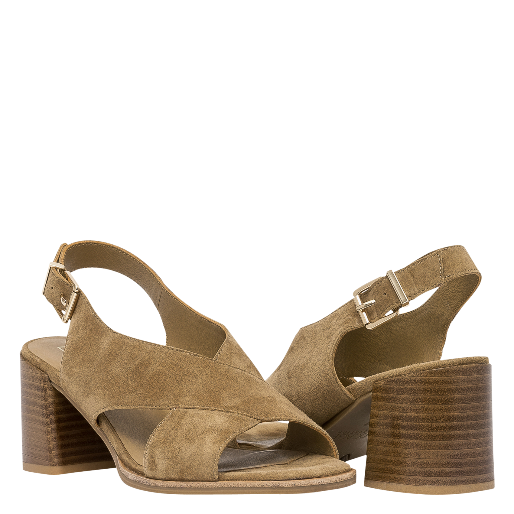 Ledersandalen mit Absatz BOCAGE Beige