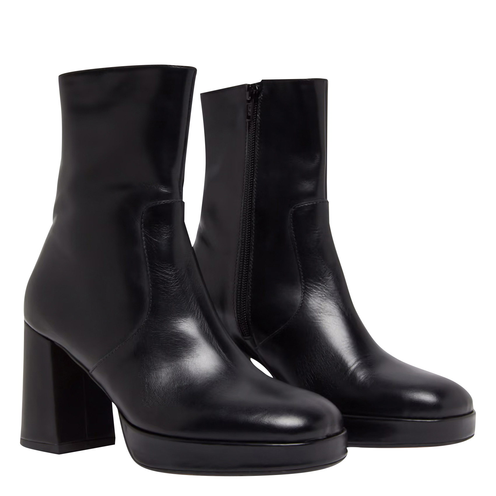 - 100% leather, - Round toes, - Inner zip fastening, - Heel height: 9 cm. JONAK Black