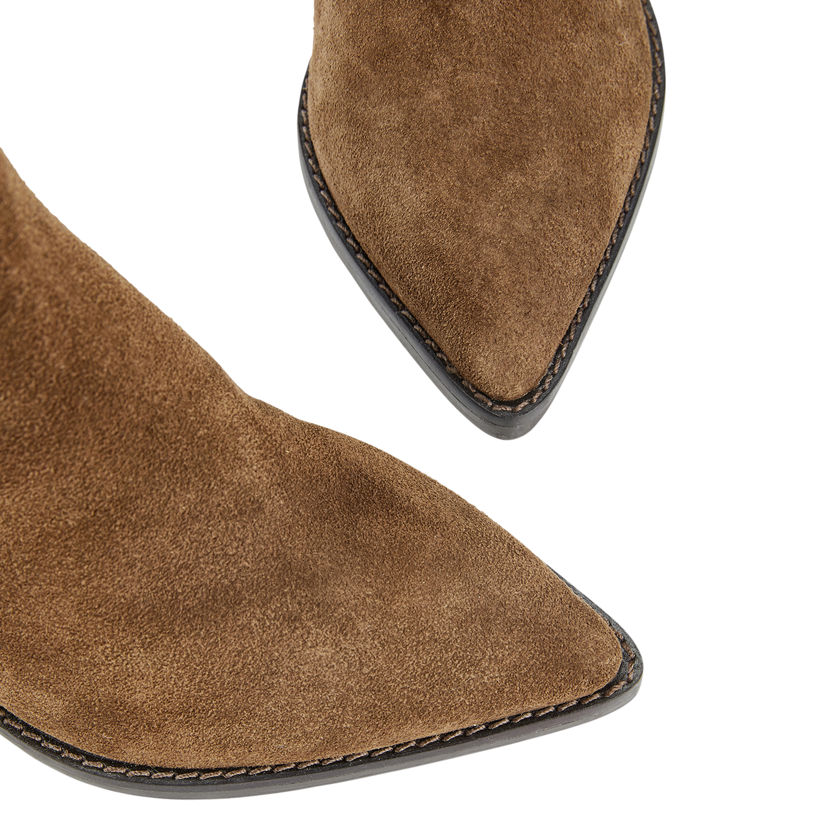 Heeled suede leather mid-calf boots COSMOPARIS Brown