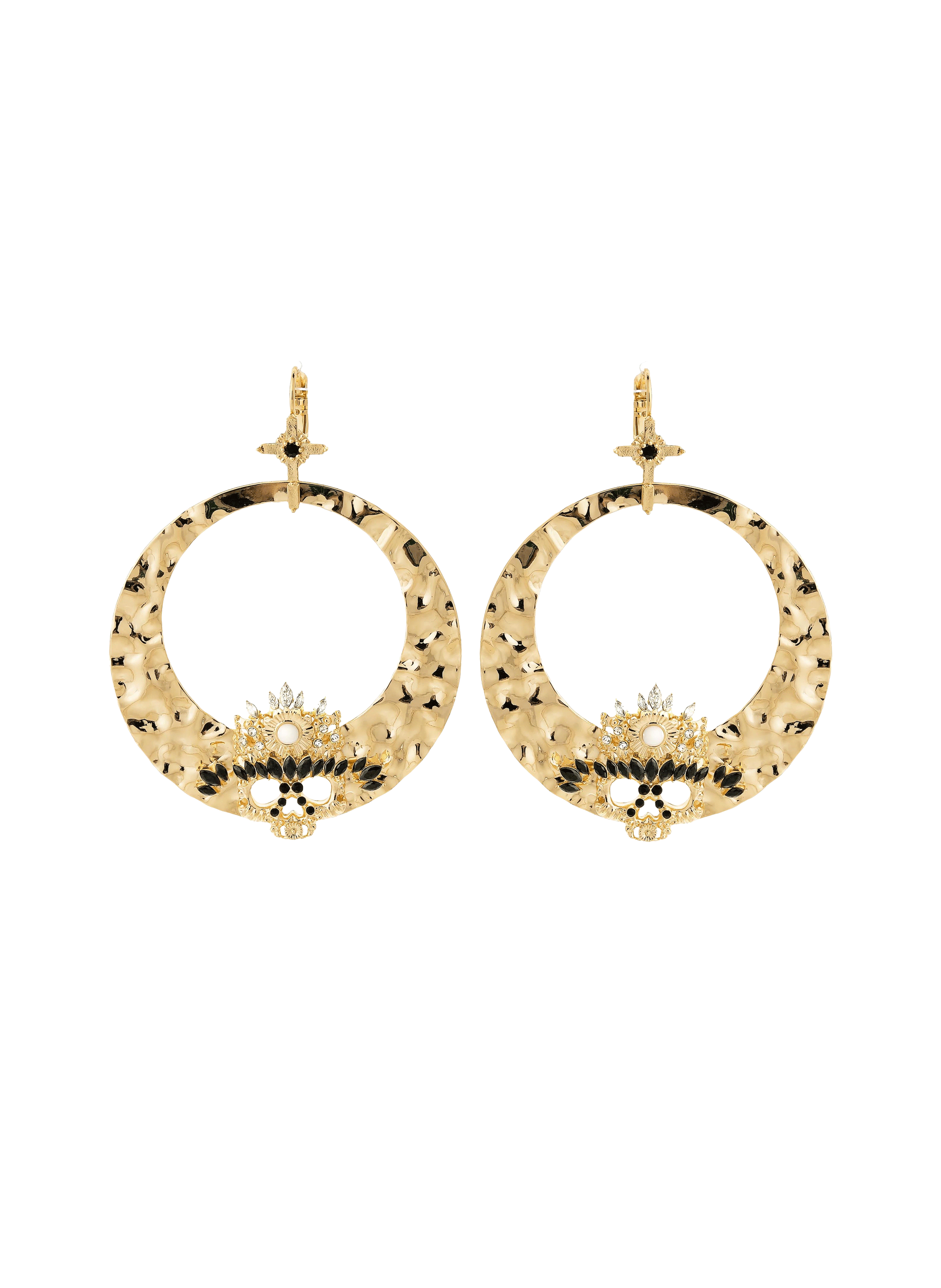 Earrings for pierced ears with cabochon and rhinestones HIPANEMA Golden